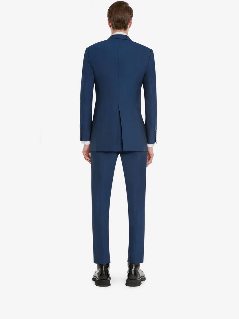 Men's Tailored Cigarette Trousers in Deep Blue - 4