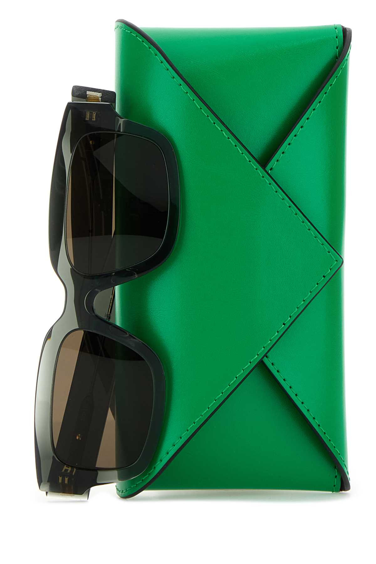 Bottega Veneta Women Dark Green Acetate Ultrathin Sunglasses - 3