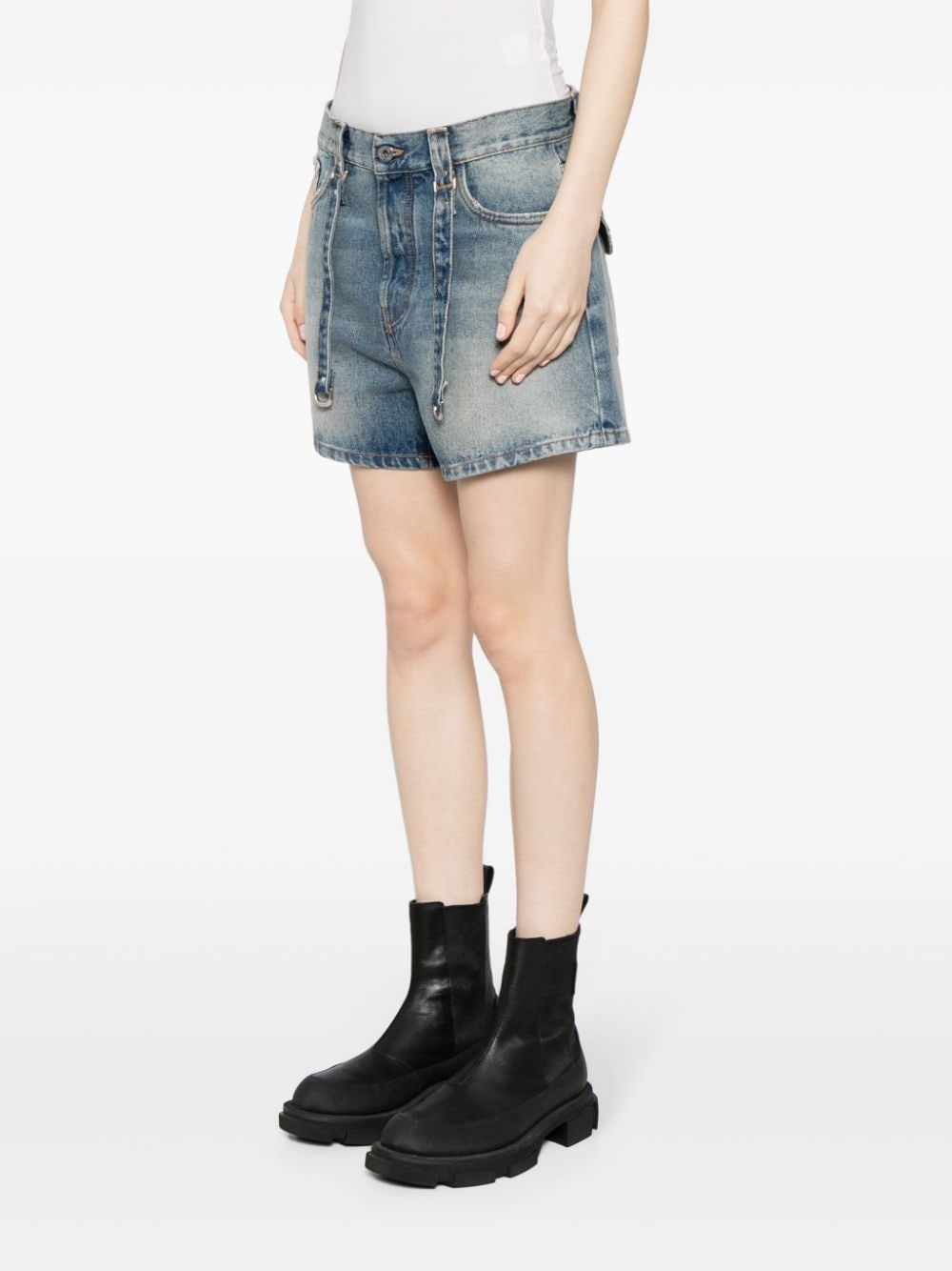 light-wash denim shorts - 3