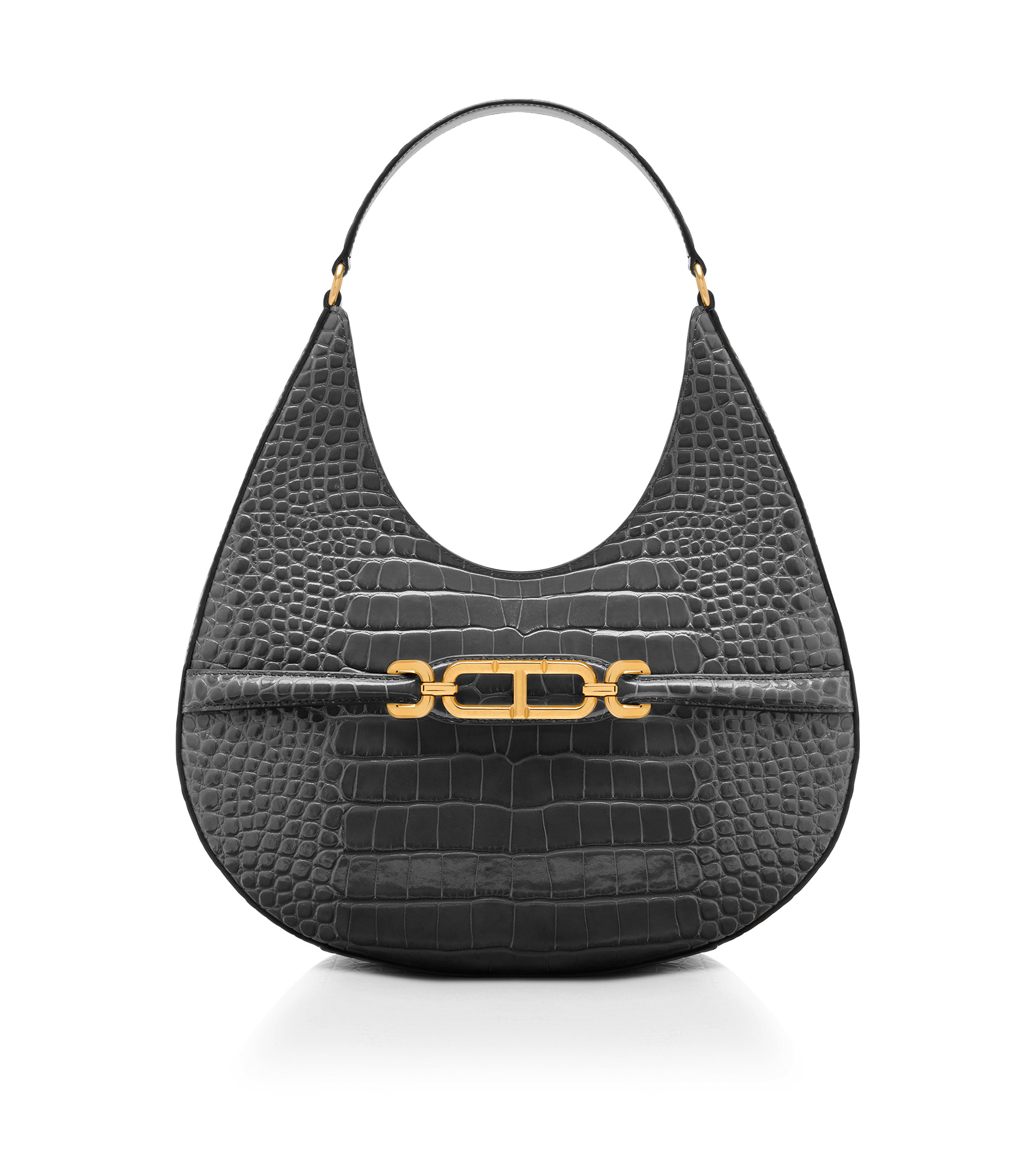 STAMPED CROCODILE LEATHER WHITNEY LARGE HOBO - 1