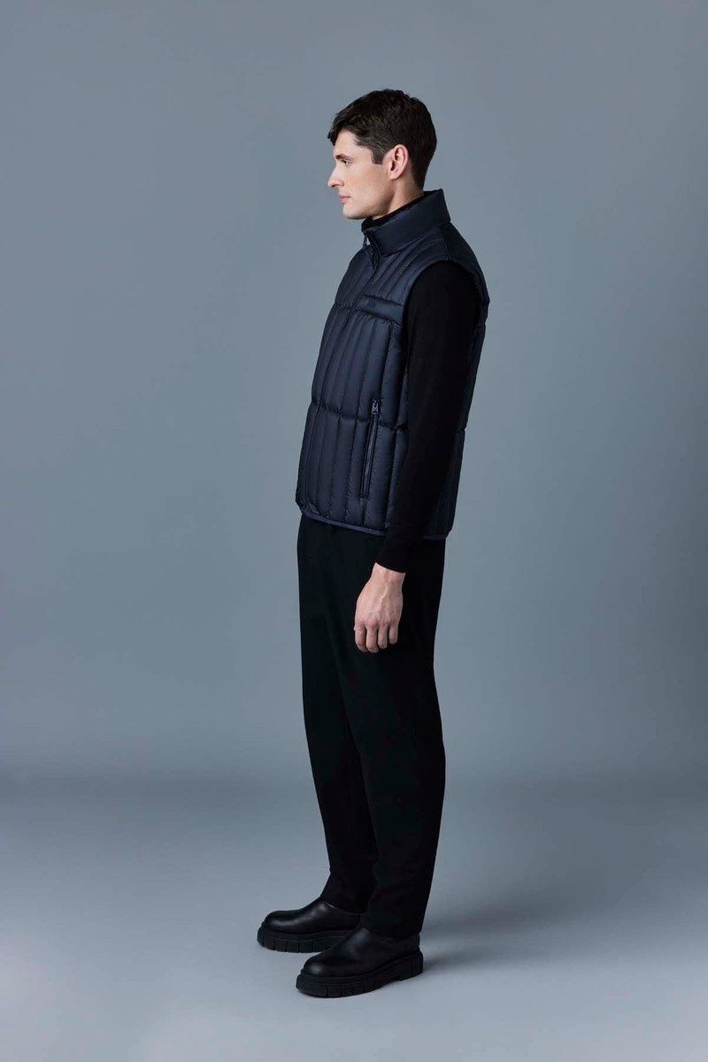 PATRICK Translucent ripstop light down vest with funnel collar 3