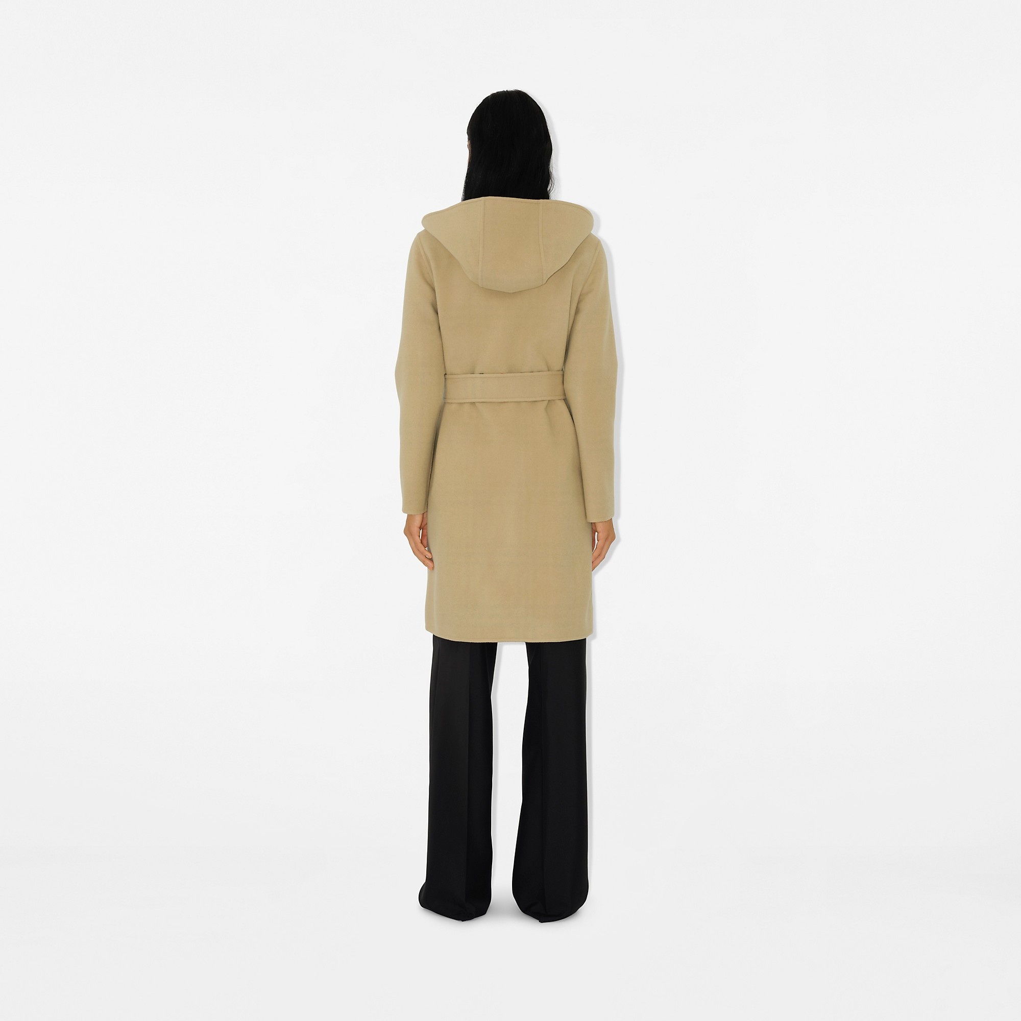 Mid-length Reversible Check Wool Car Coat - 4