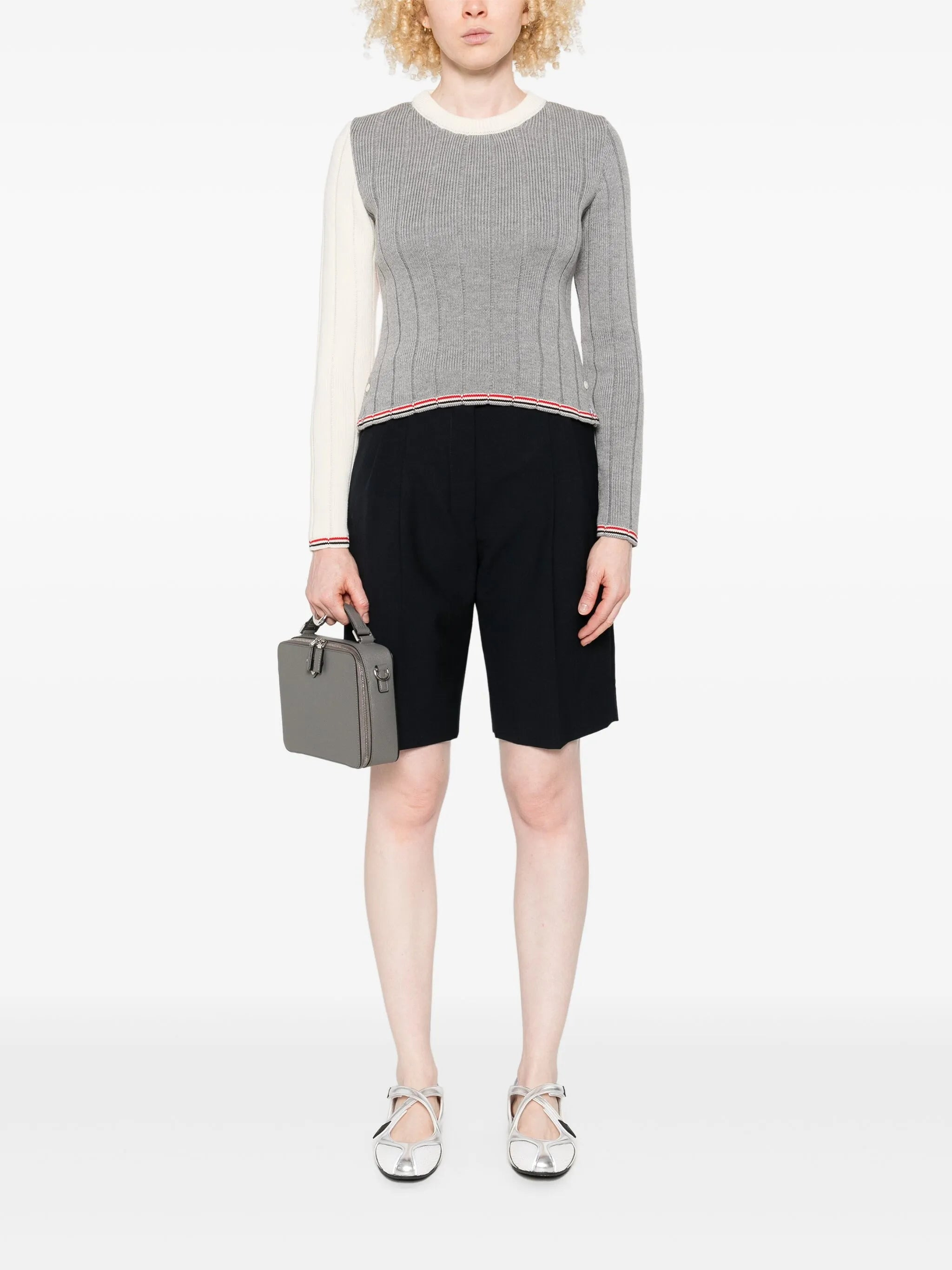 virgin wool ribbed jumper - 2
