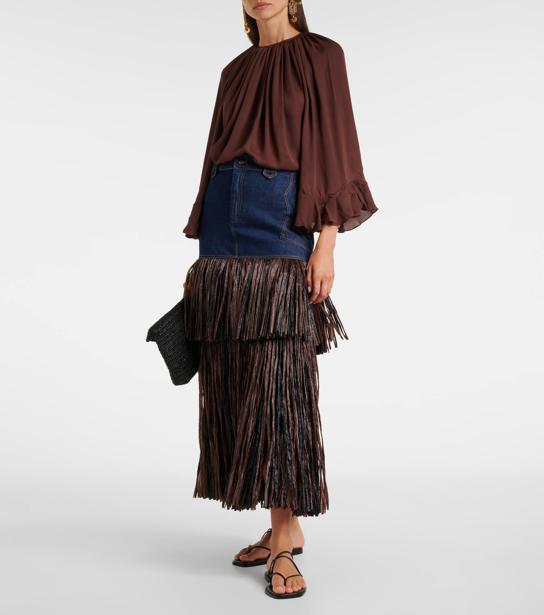Fringed denim maxi dress - 2