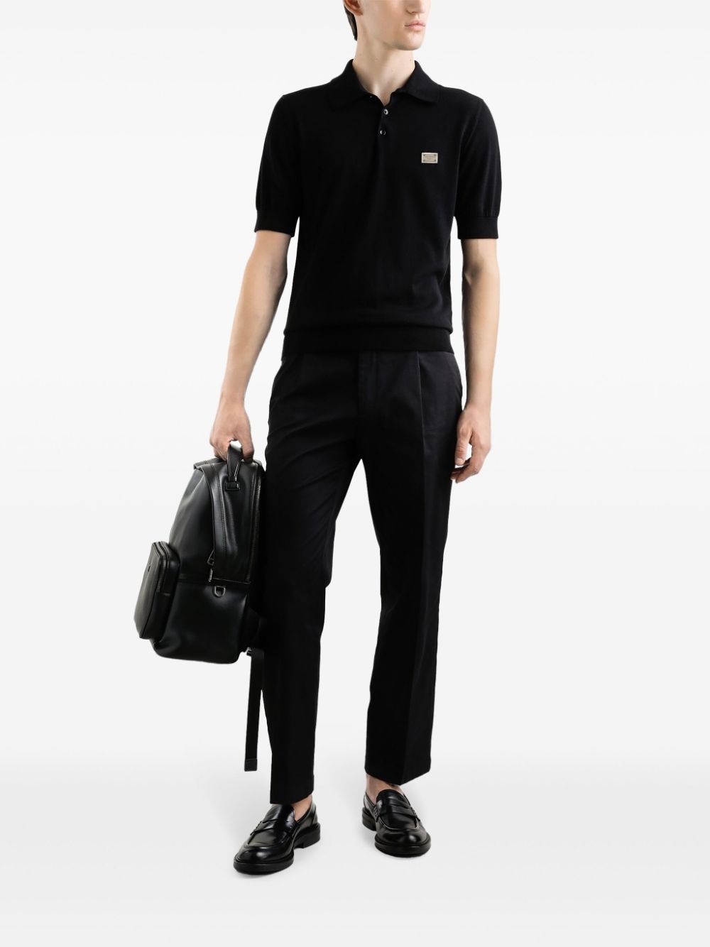 logo-plaque polo shirt - 2