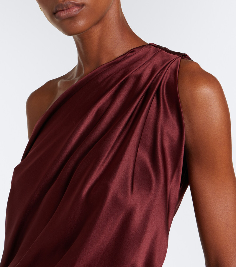 Draped one-shoulder silk satin gown 3