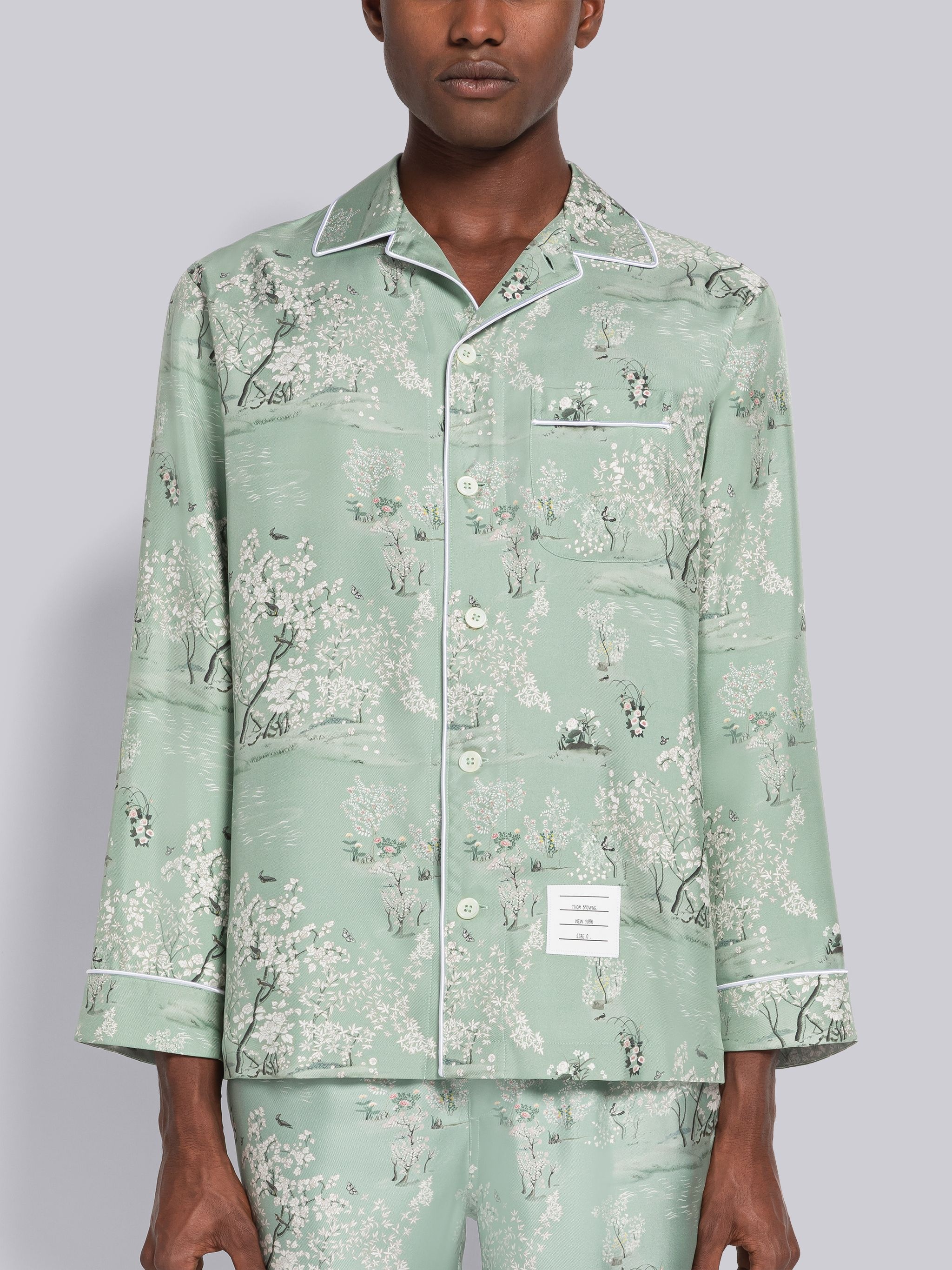 Silk Twill Toile Pajama Shirt - 1