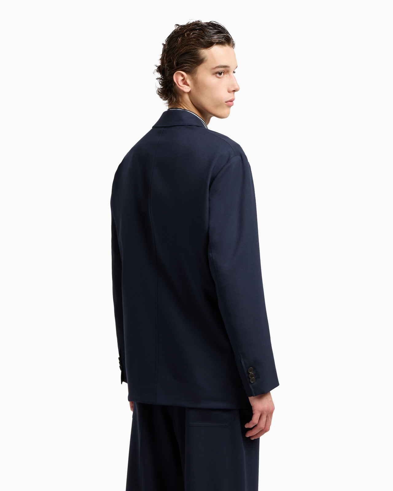 VIRGIN-WOOL TWILL SINGLE-BREASTED BLAZER - 3