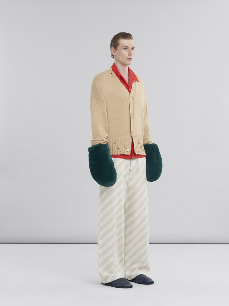 BROWN COTTON CARDIGAN WITH MARNI SYMBOL 5