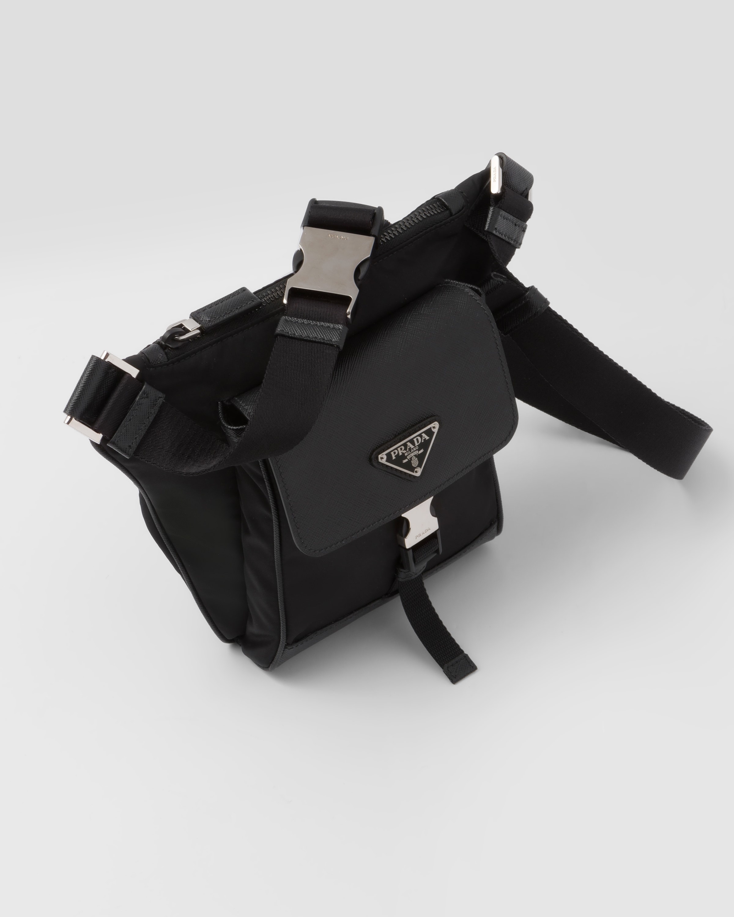 Re-Nylon and Saffiano leather shoulder bag - 3