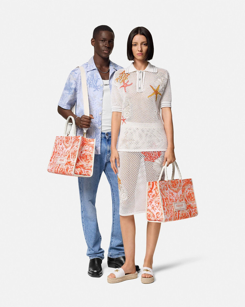 Barocco Athena Raffia Medium Tote Bag 3