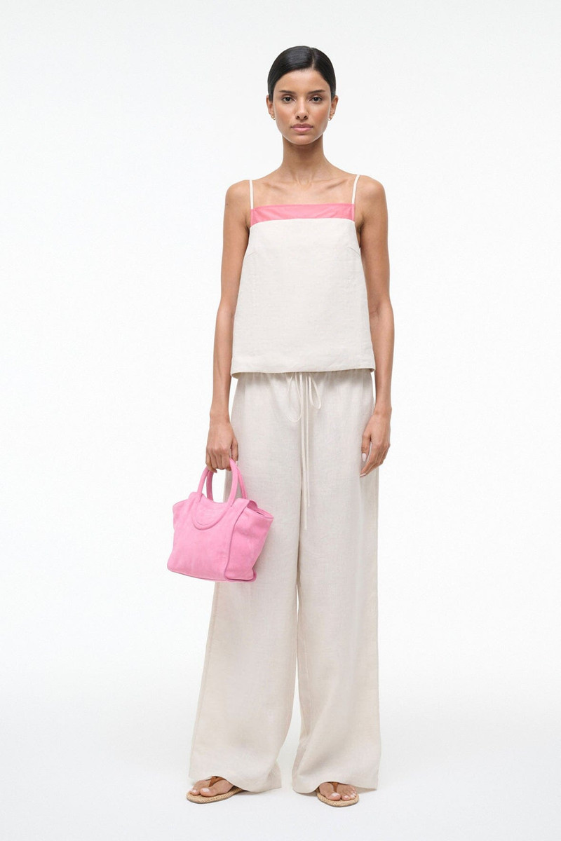 STAUD MAISIE LINEN TOP BLUSH CANYON 4