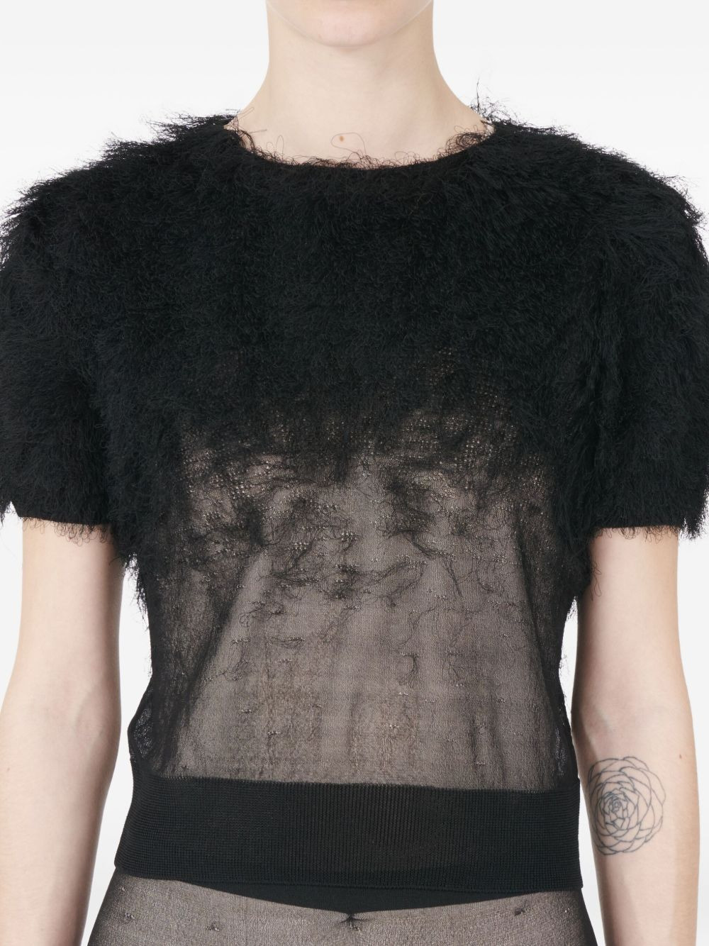 short-sleeved fuzzy blouse - 5