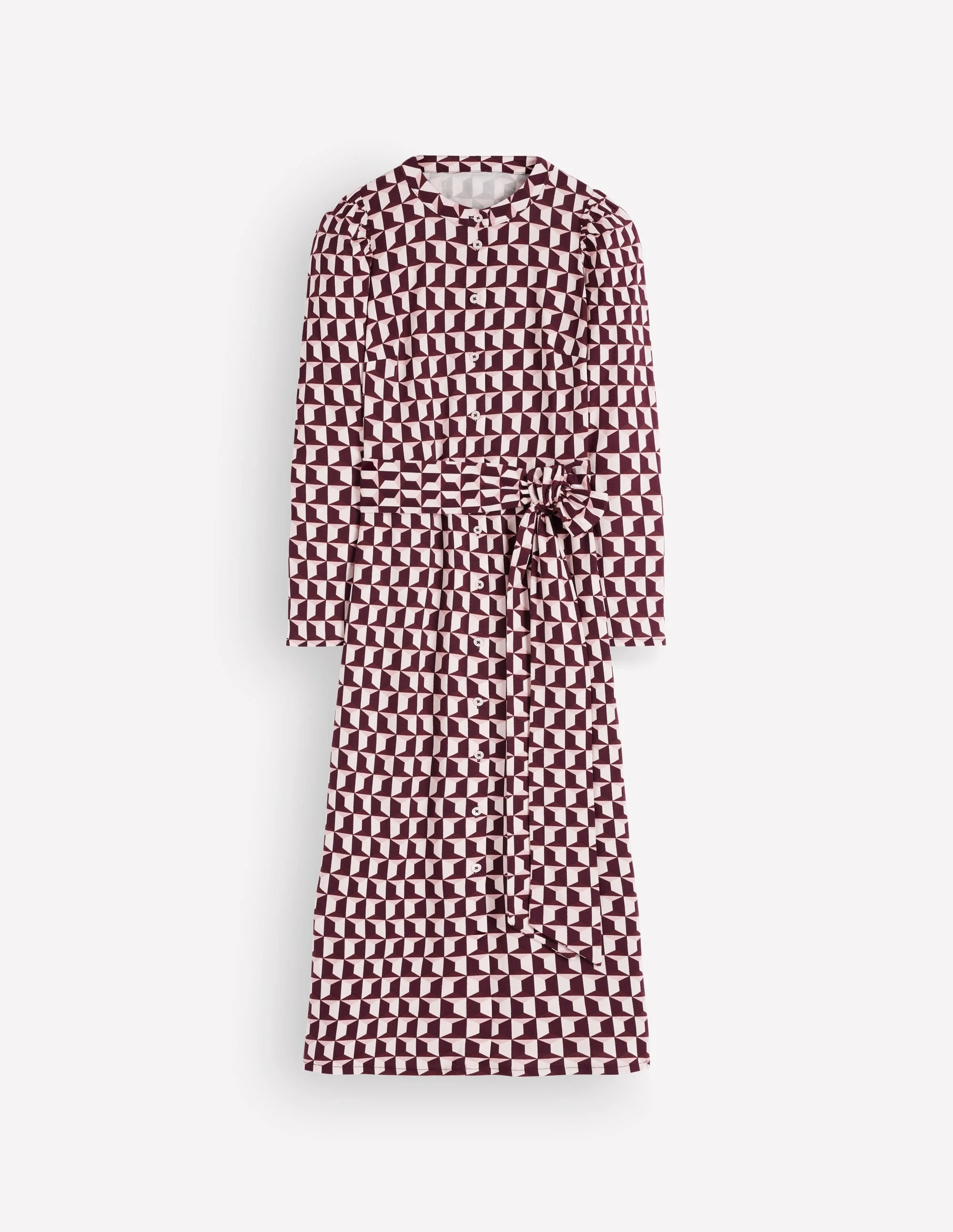 Honor Column Jersey Midi Dress-Deep Wisteria, Blocked Geo - 1