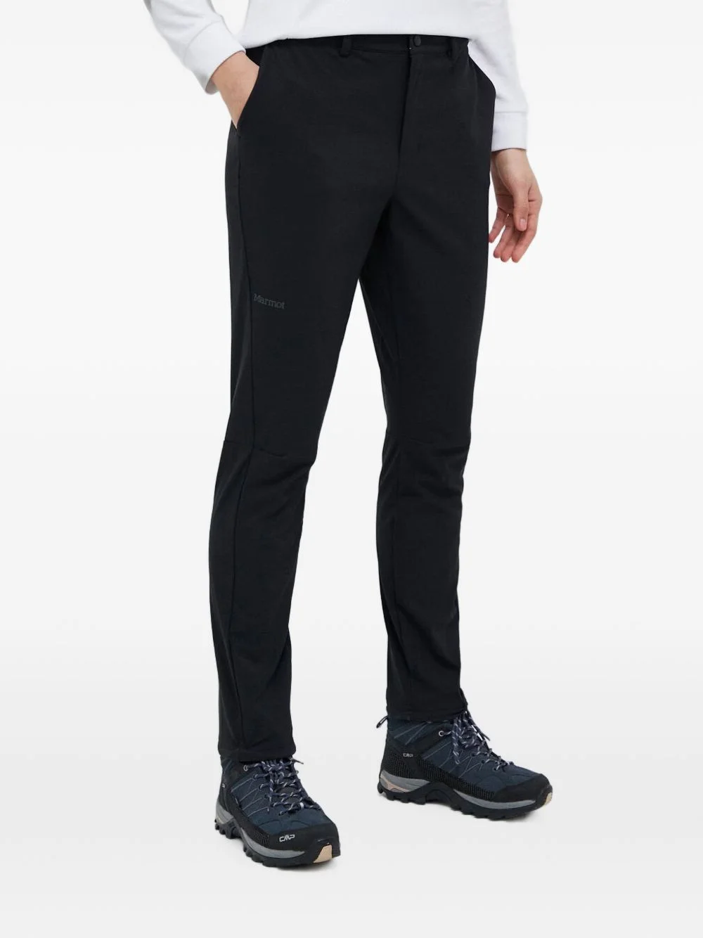 logo-print panelled trousers - 1