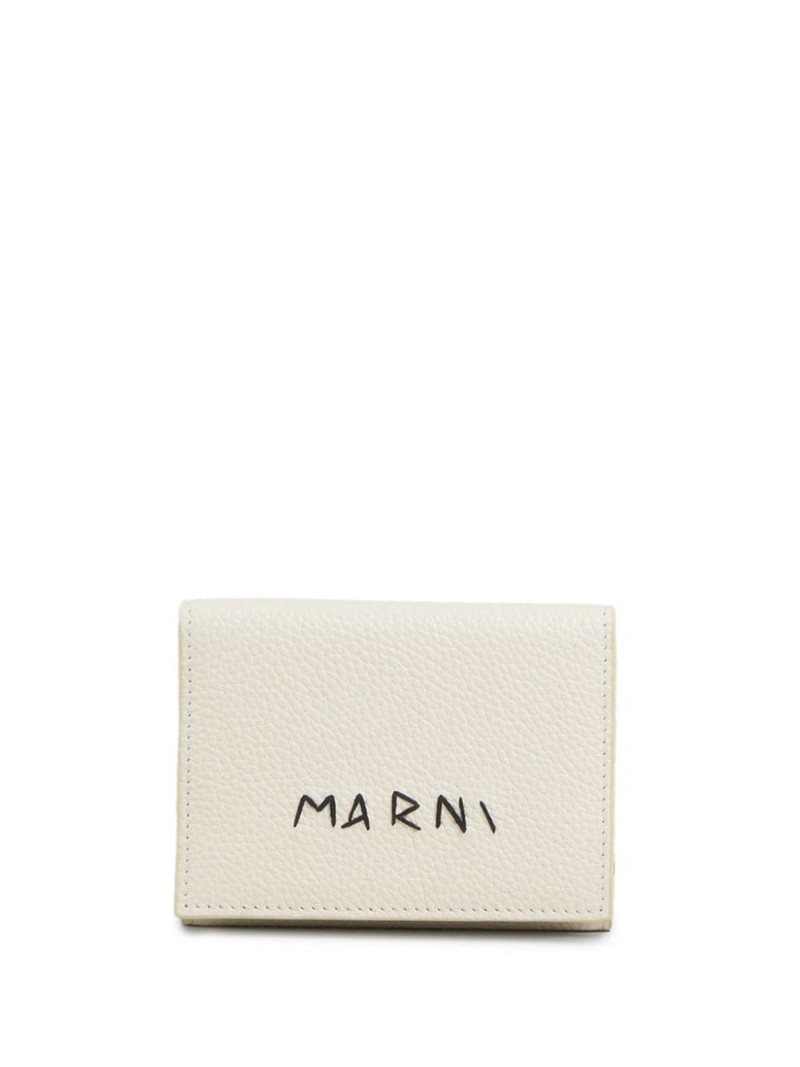logo-stitch tri-fold leather wallet 1