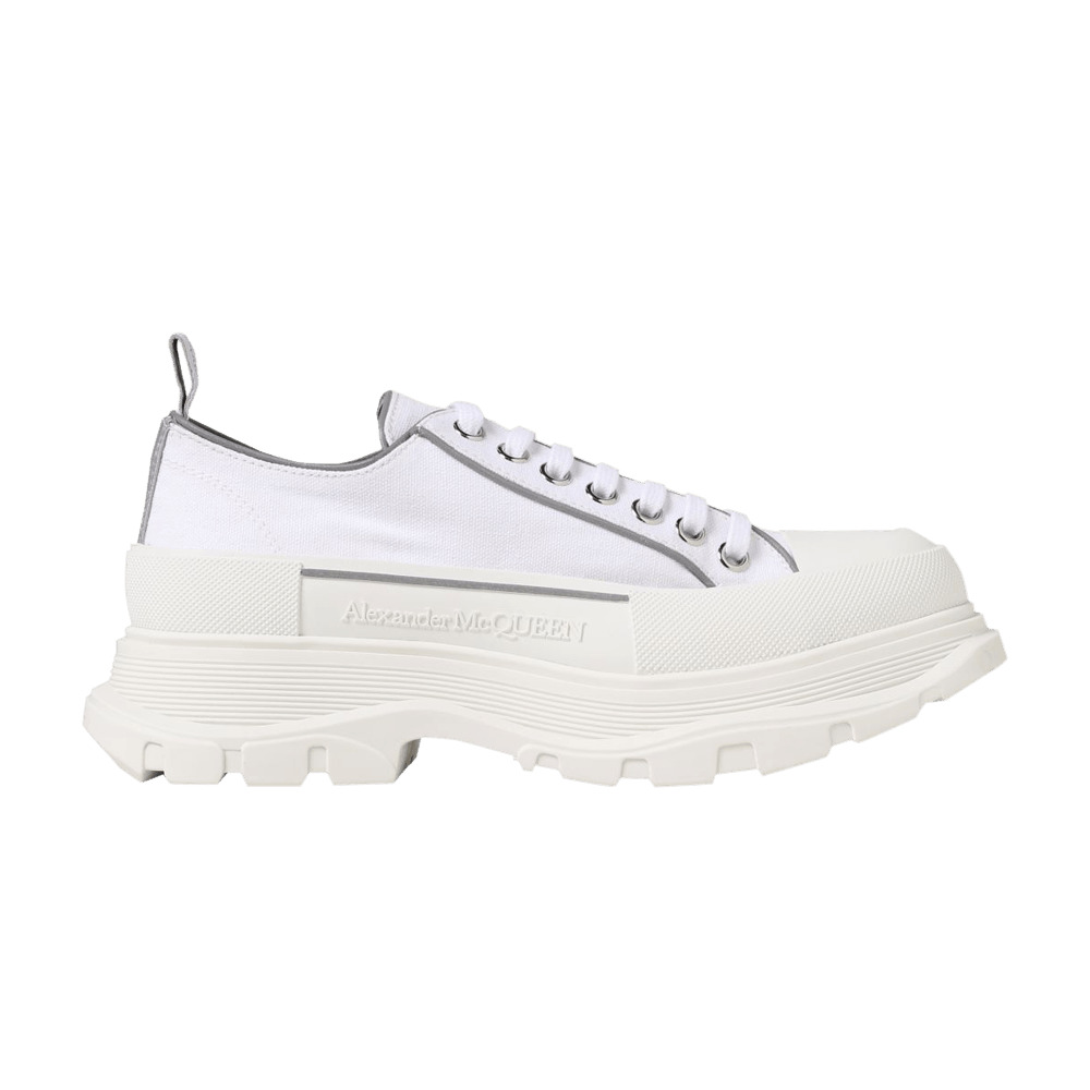 Alexander McQueen Tread Slick Lace Up 'White Silver' - 1