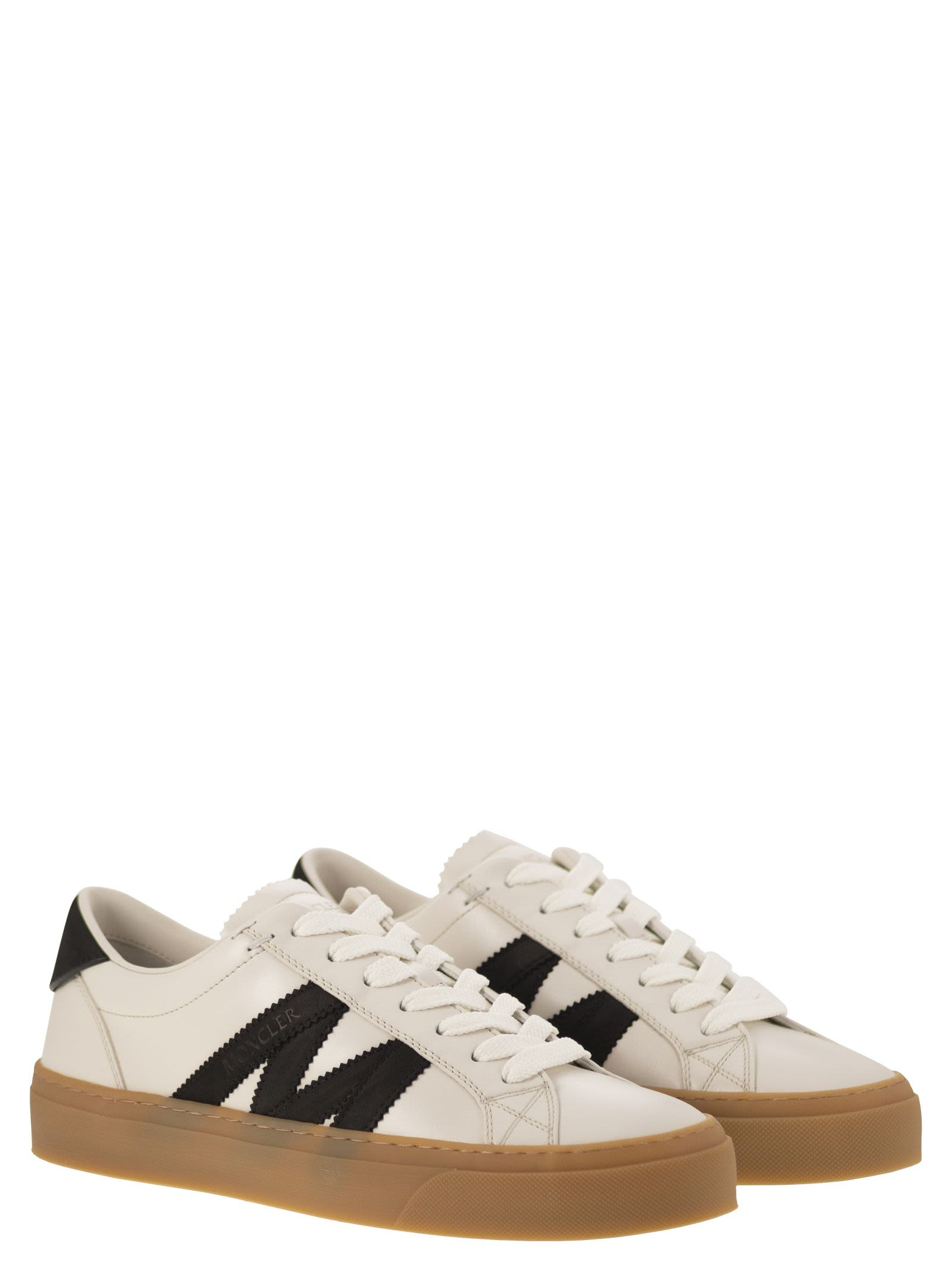 Moncler Men Monaco2 - Leather And Nubuck Sneakers. - 4