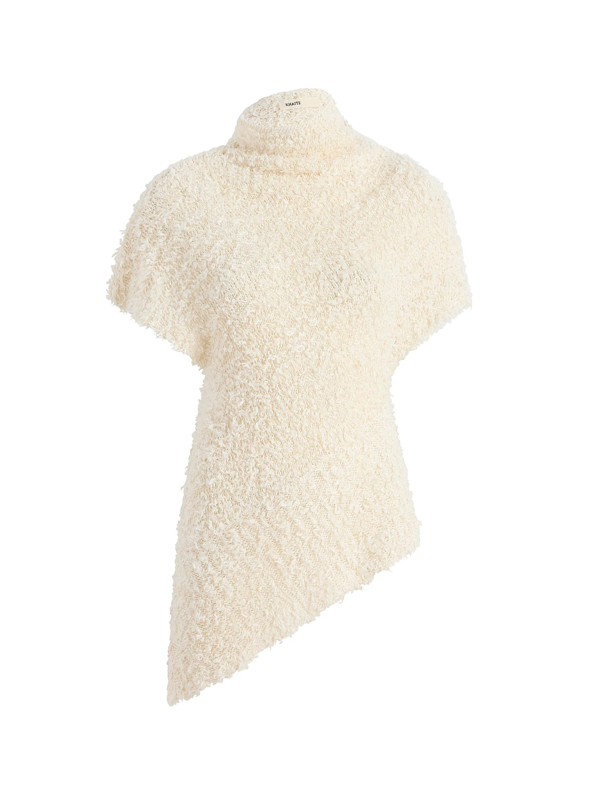 Women's Rhodes Cotton-Blend Bouclé Asymmetric Top - Ivory - 1