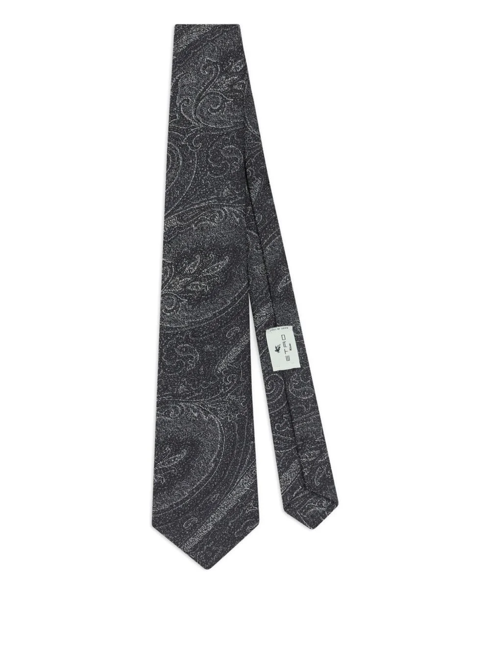 jacquard motif silk tie - 1