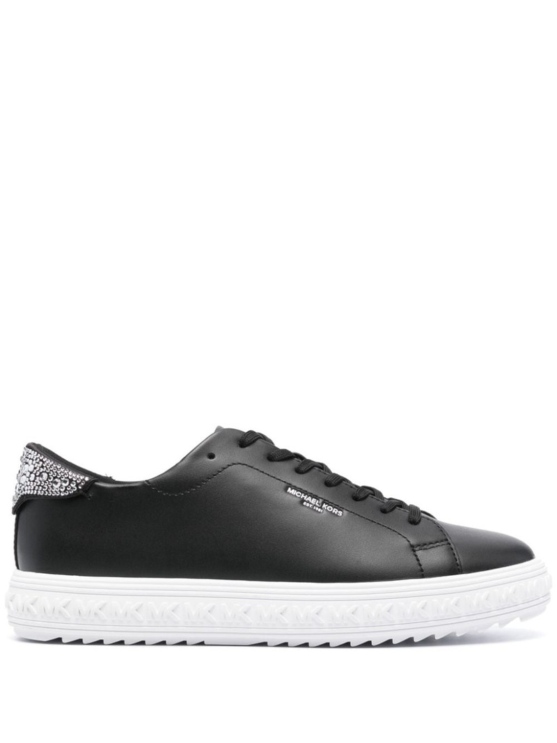logo-print leather sneakers 1