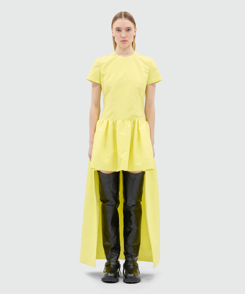 MSGM Yellow duchesse dress with train outlook