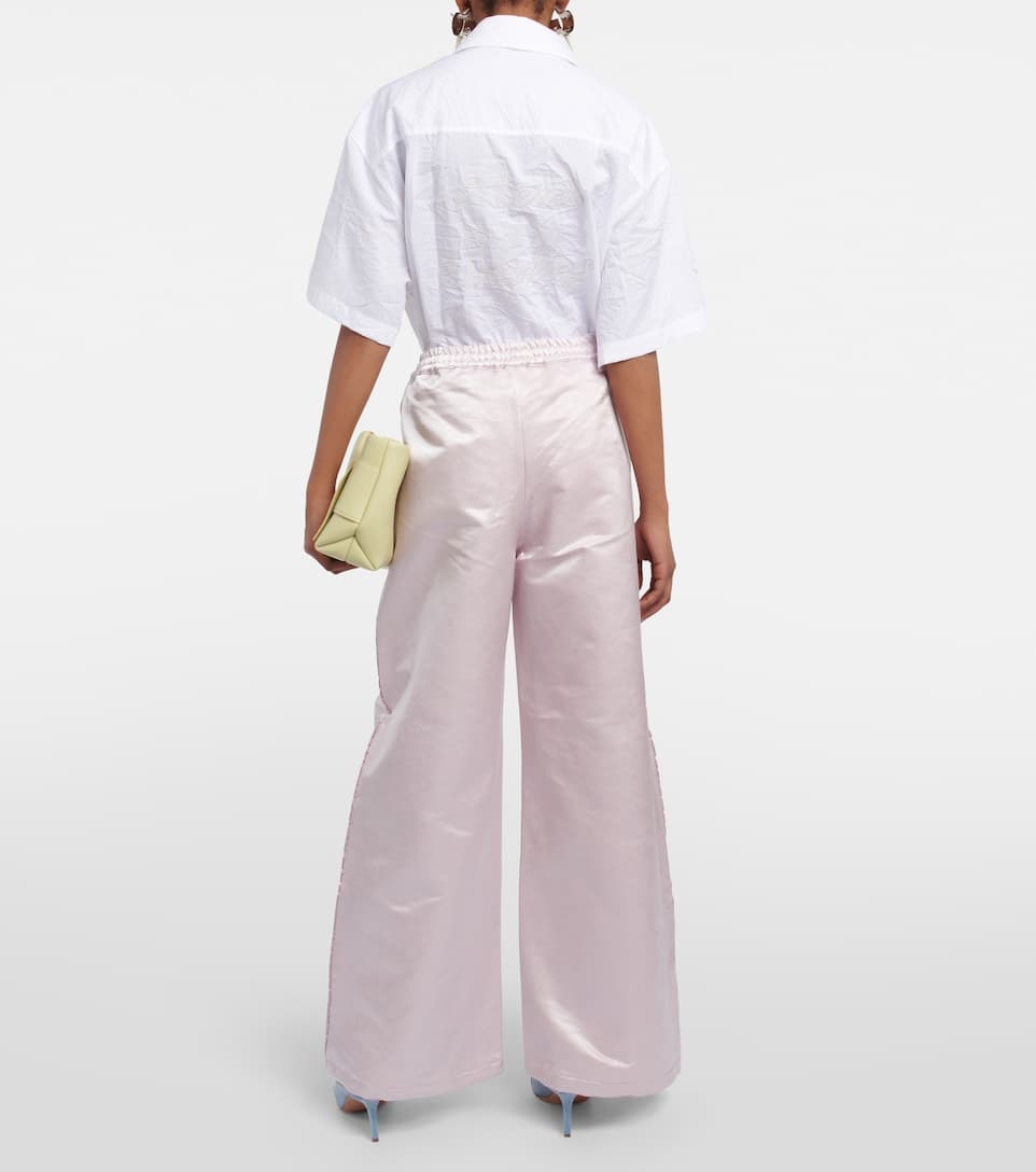 Wide-leg satin pants - 3
