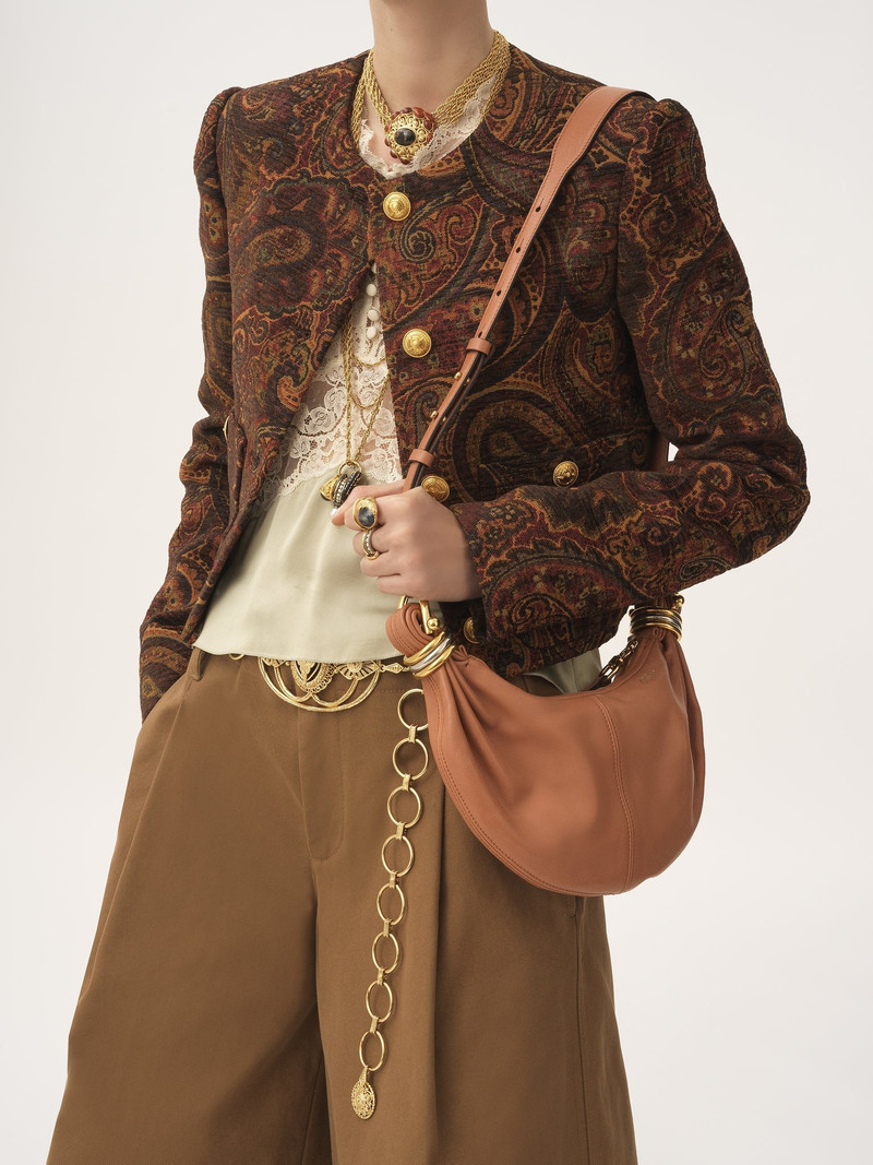 Chloé MINI BRACELET HOBO BAG IN GRAINED LEATHER outlook