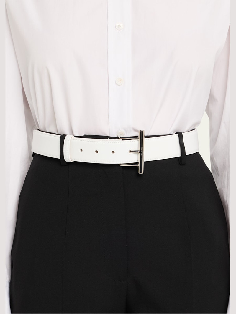 Alexander McQueen T-Bar Skinny Leather Belt outlook