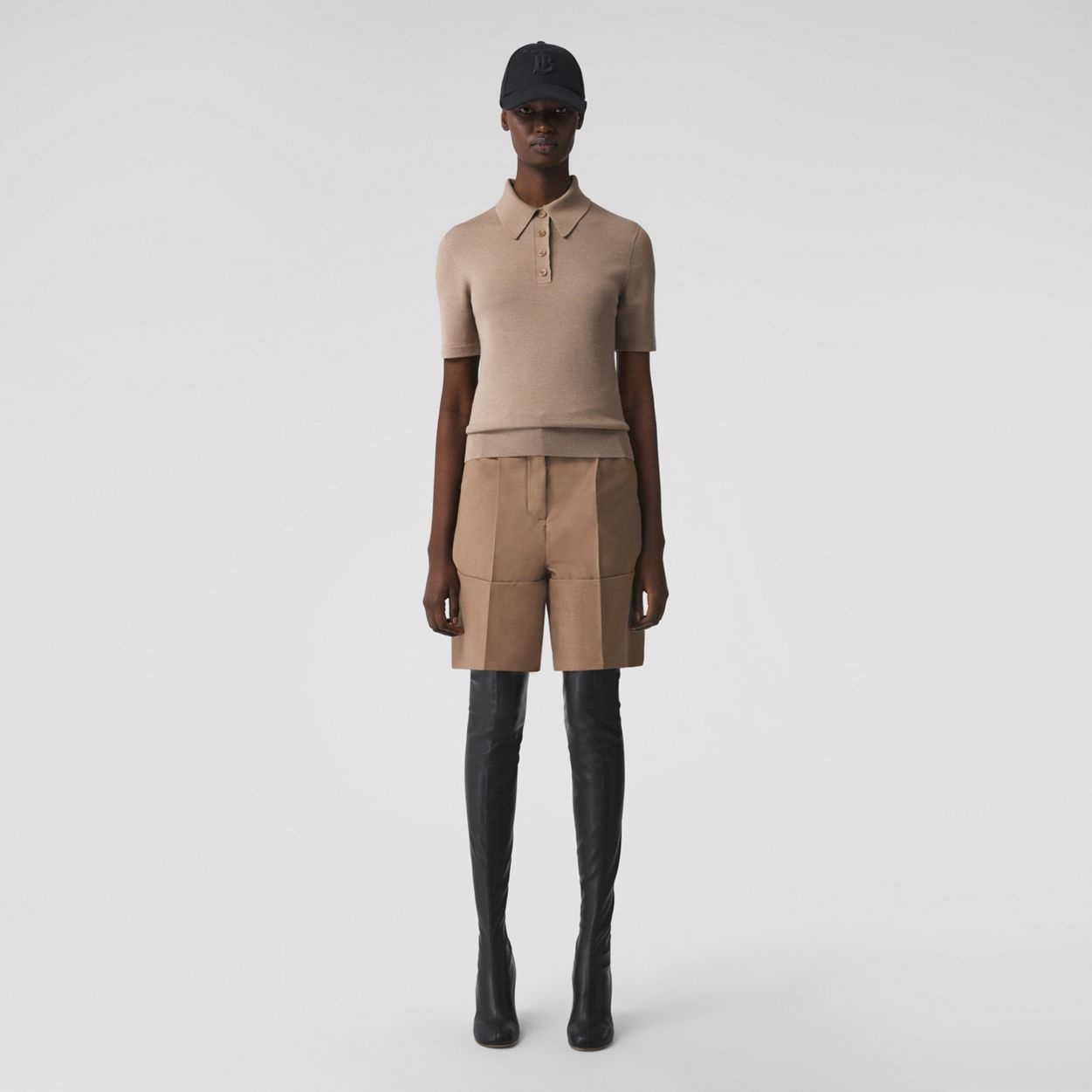 Cuff Detail Wool Tailored Shorts - 2