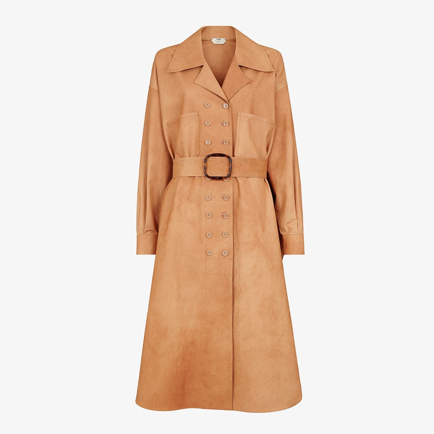 Brown cotton trench coat - 1