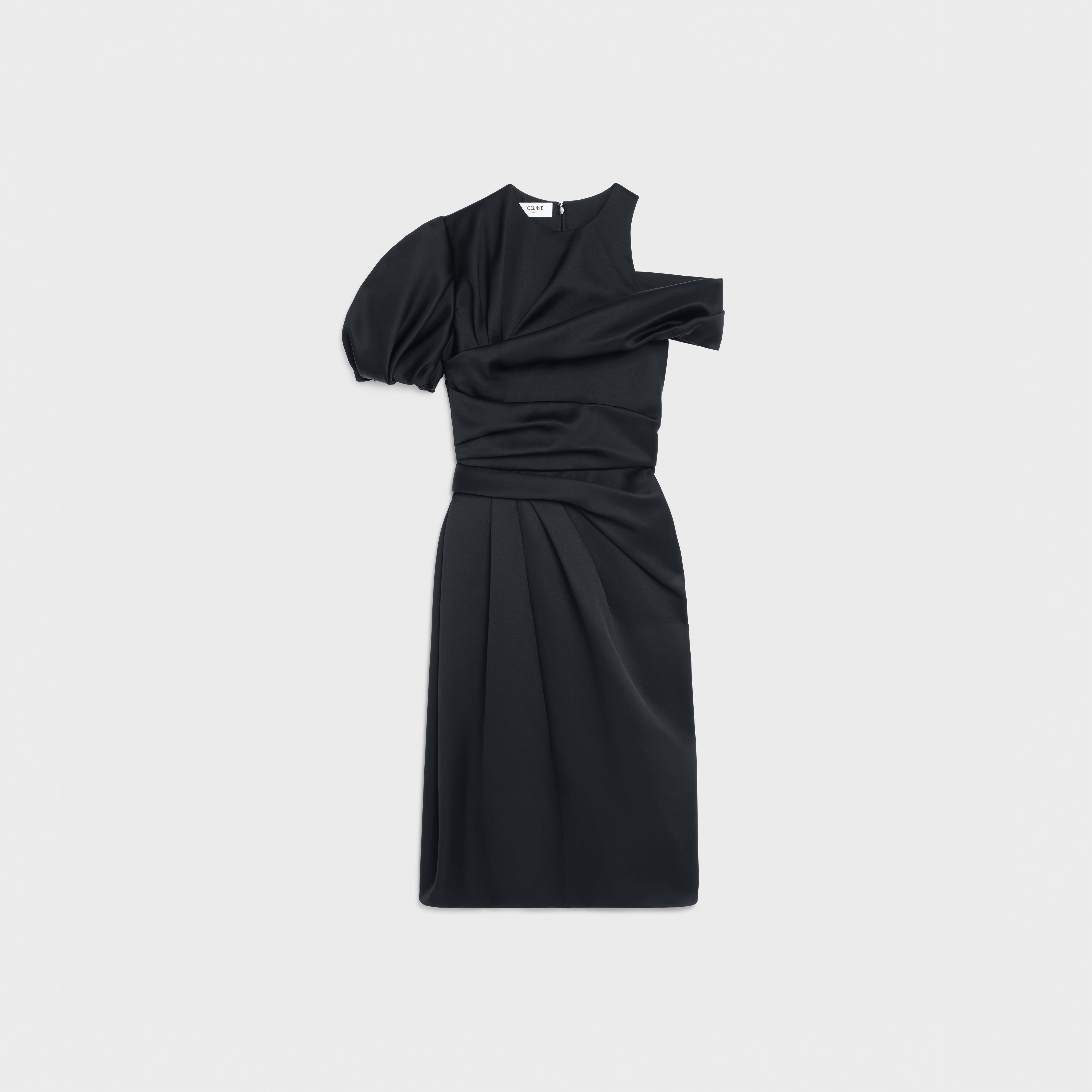 DRAPED DRESS IN DOUBLE FACE SILK - 1