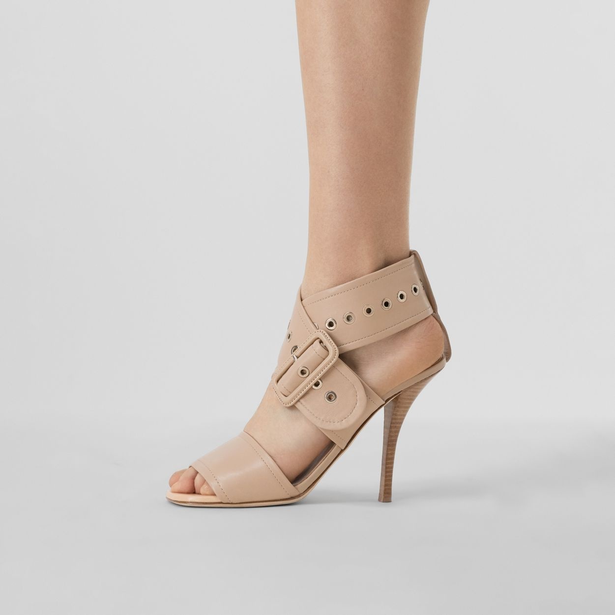Buckled Strap Lambskin Stiletto-heel Sandals - 4