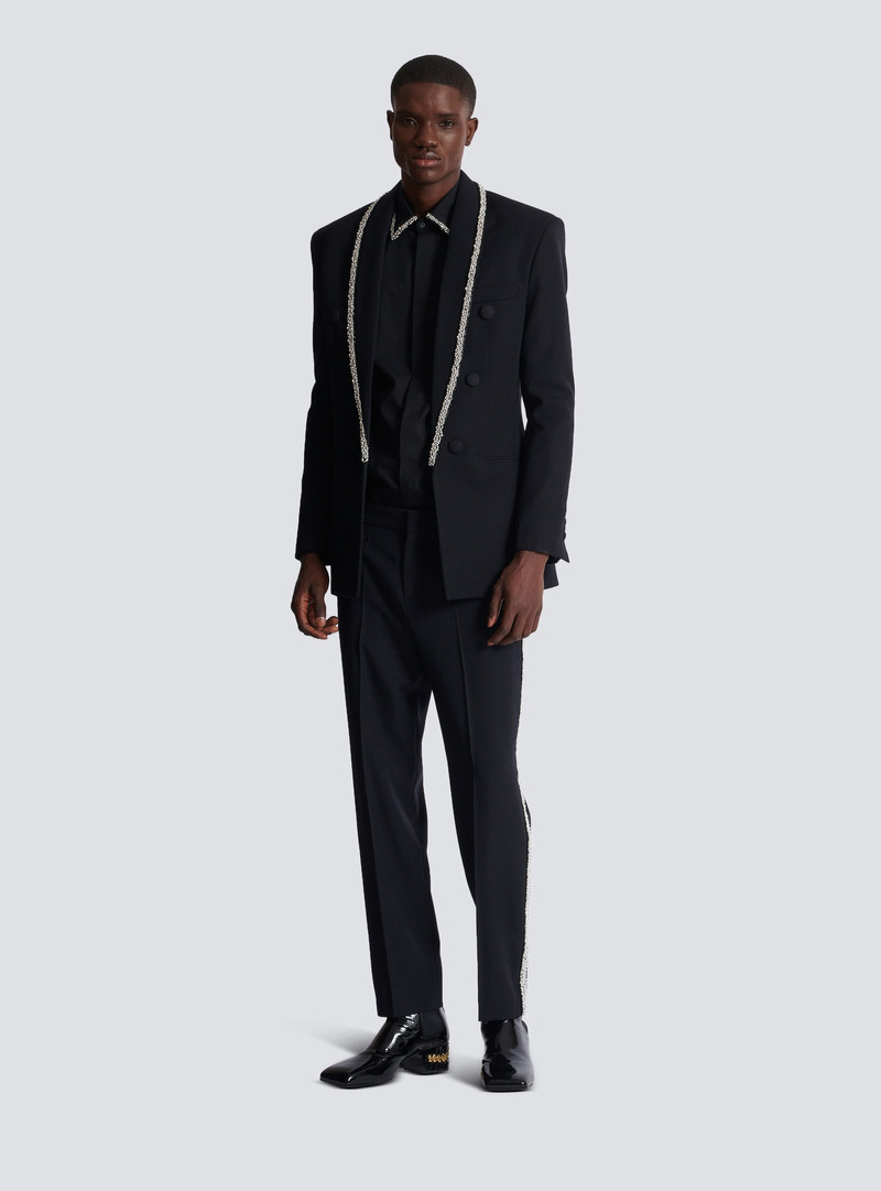 Balmain Grain de poudre jacket with embroidered collar outlook