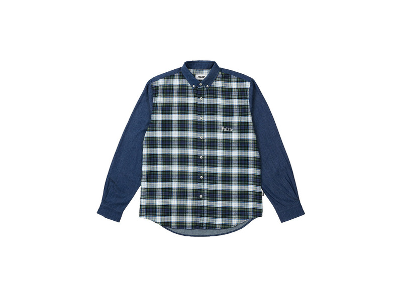 CHECK PANEL CHAMBRAY SHIRT INDIGO - 1