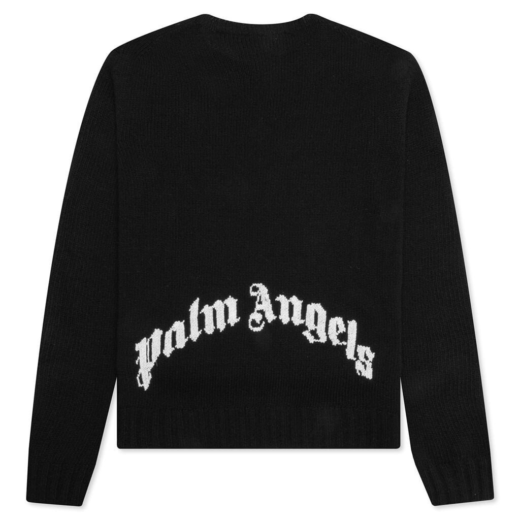 PALM ANGELS LOGO SWEATER - BLACK/WHITE - 2