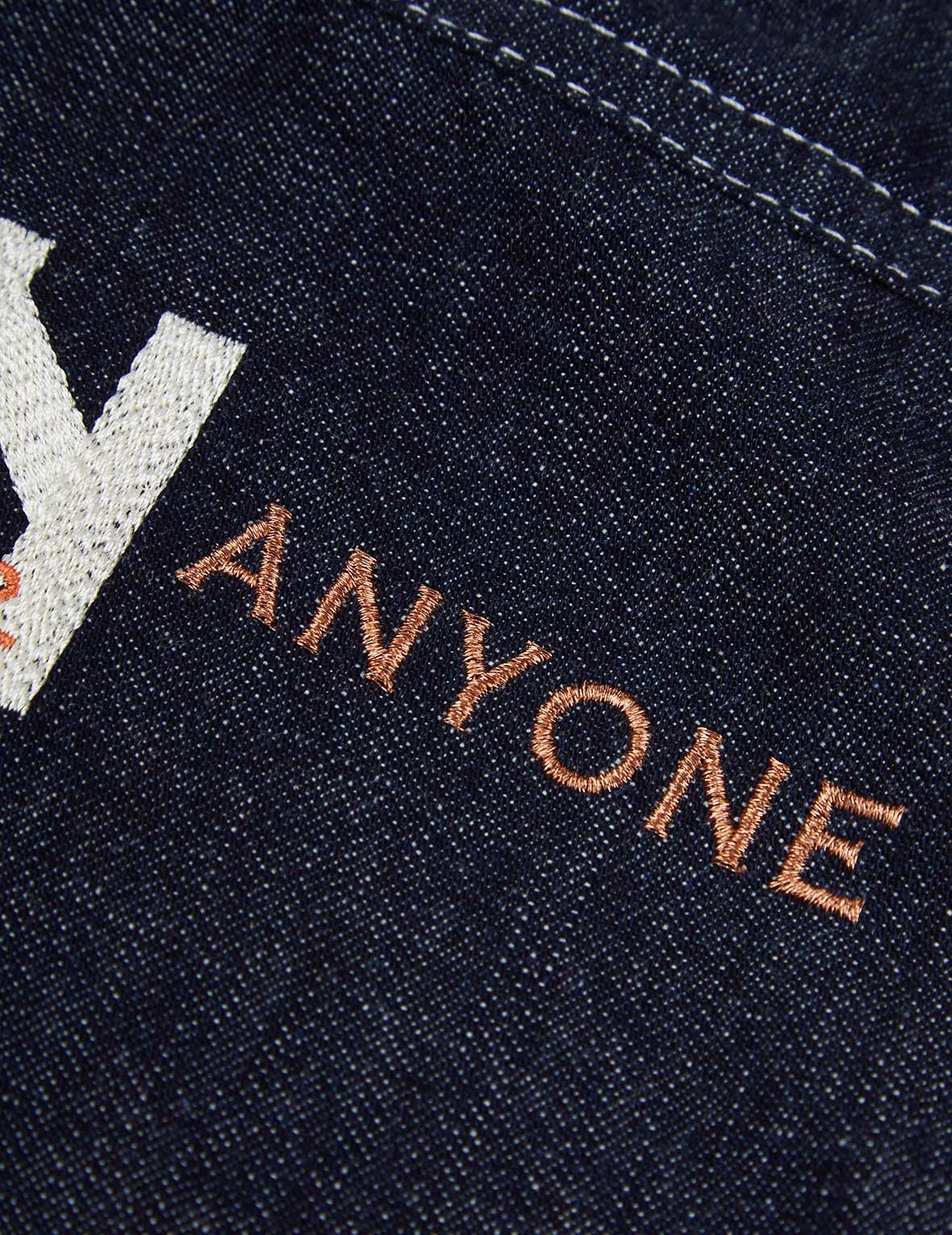 LANDSCAPE MOTIF DISCHARGED DENIM SHIRT - 13