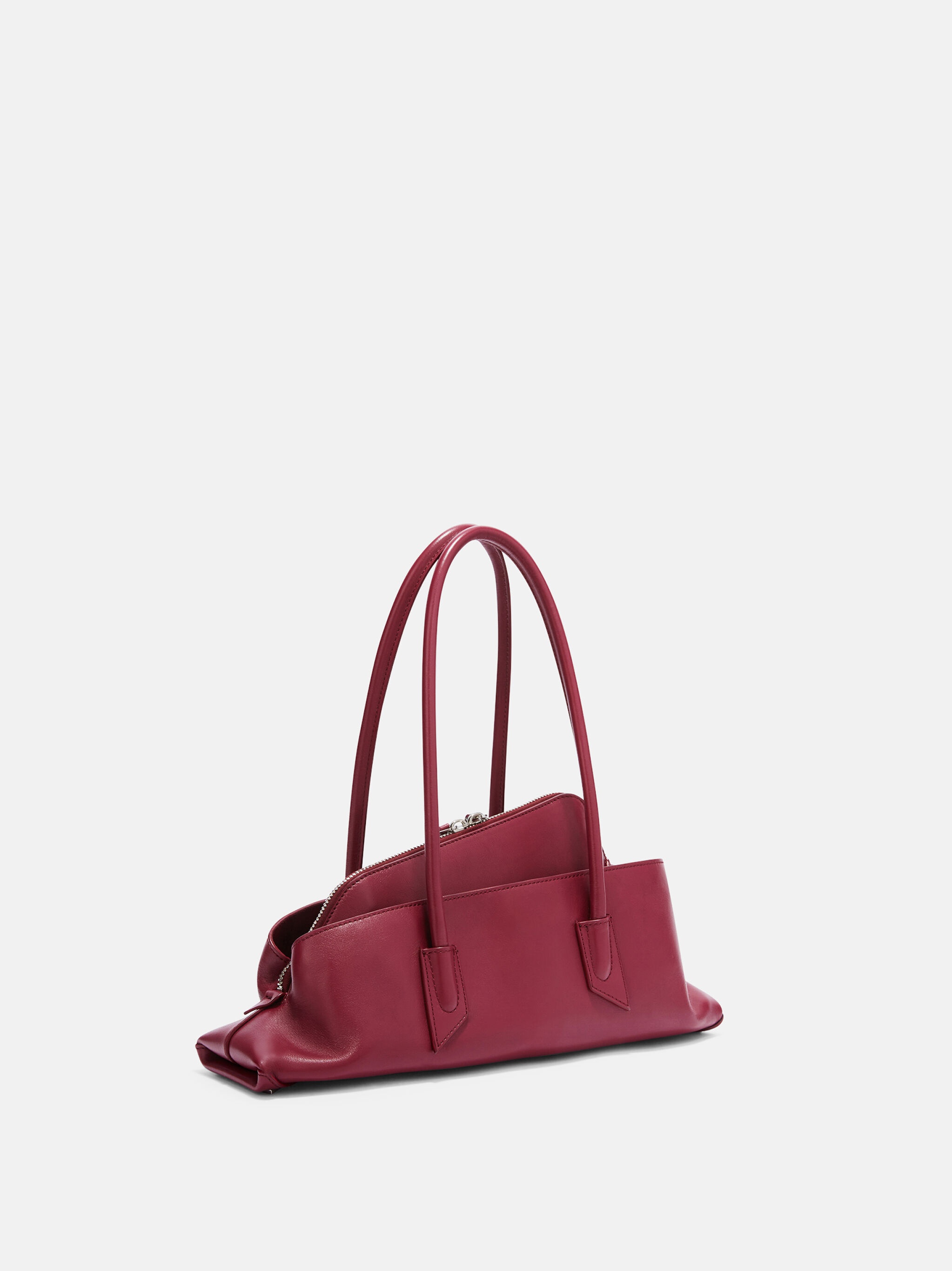 ''LA PASSEGGIATA SMALL'' BURGUNDY TOP HANDLE - 3