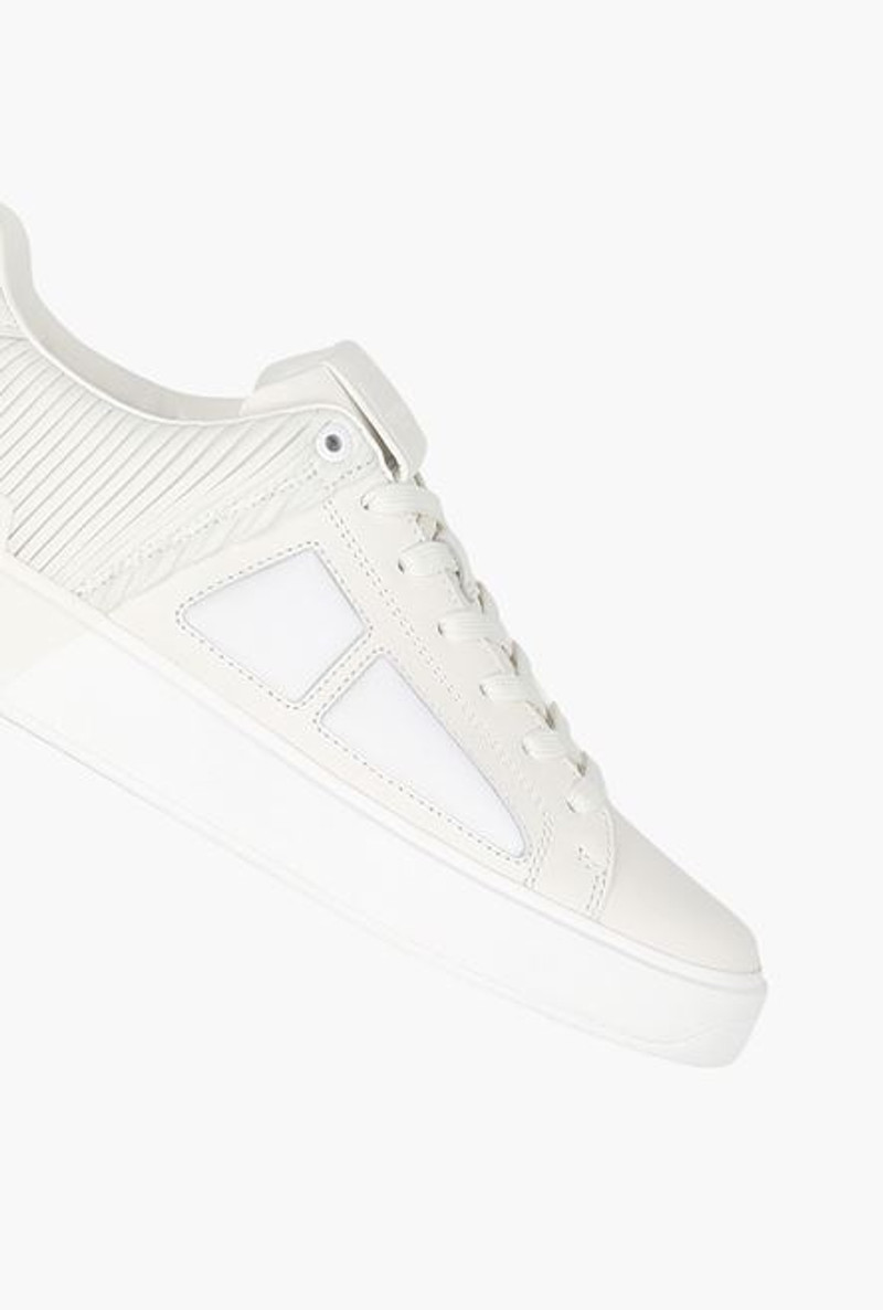 White calfskin and neoprene B-Court sneakers 5