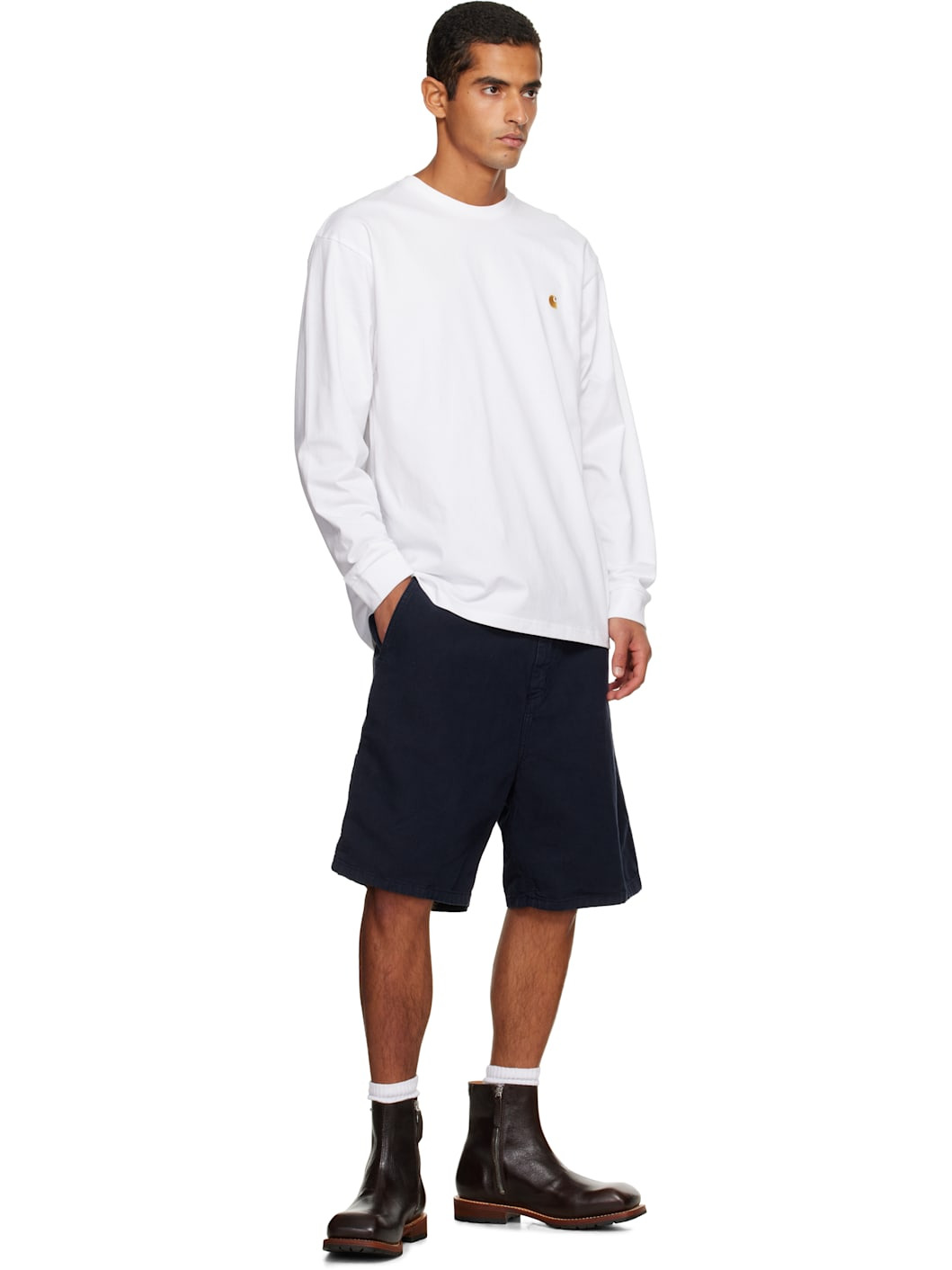 Navy Walter Single Knee Shorts - 4