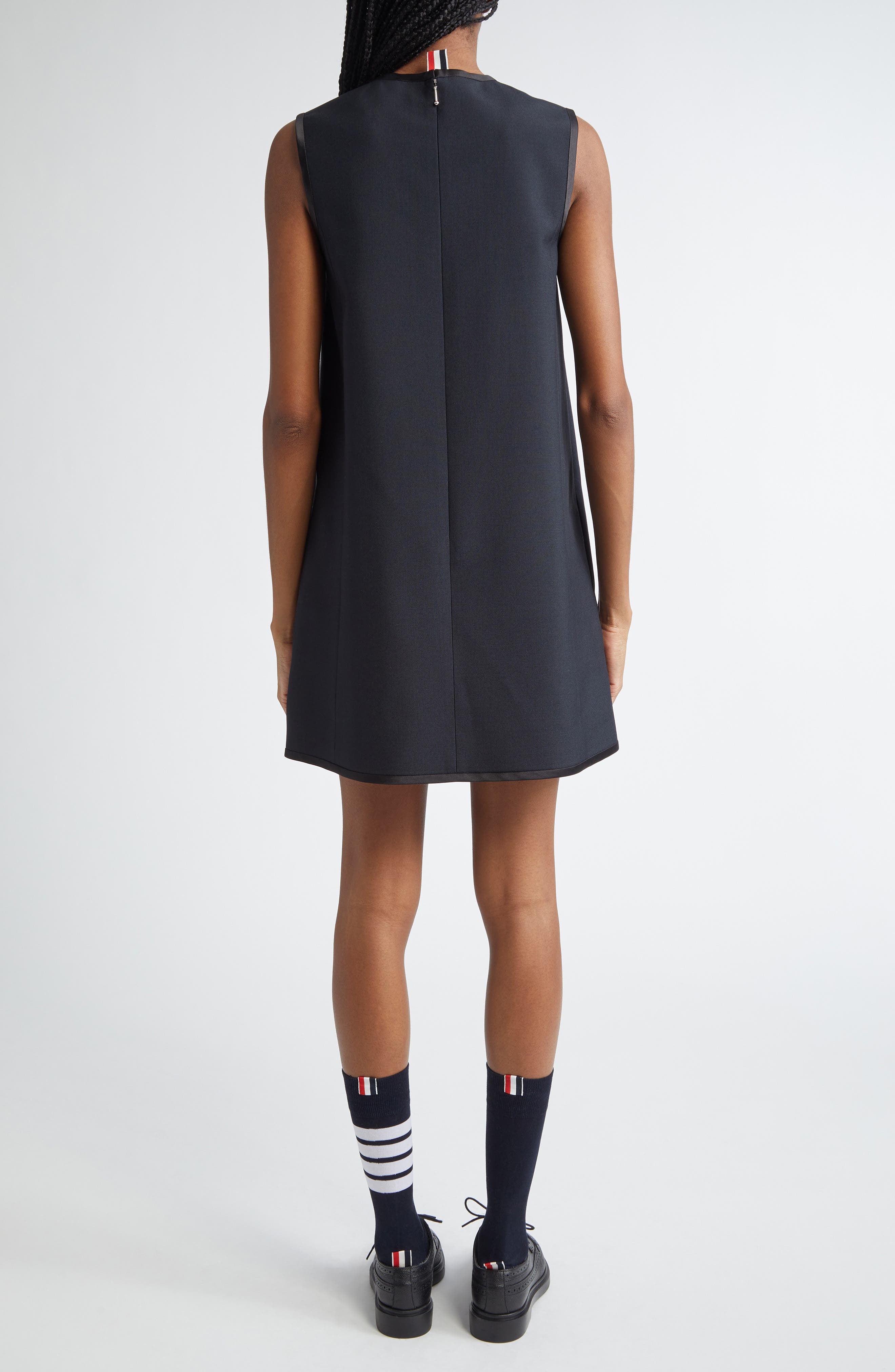 Thom Browne School Uniform Wool Blend Shift Minidress in Black at Nordstrom - 2