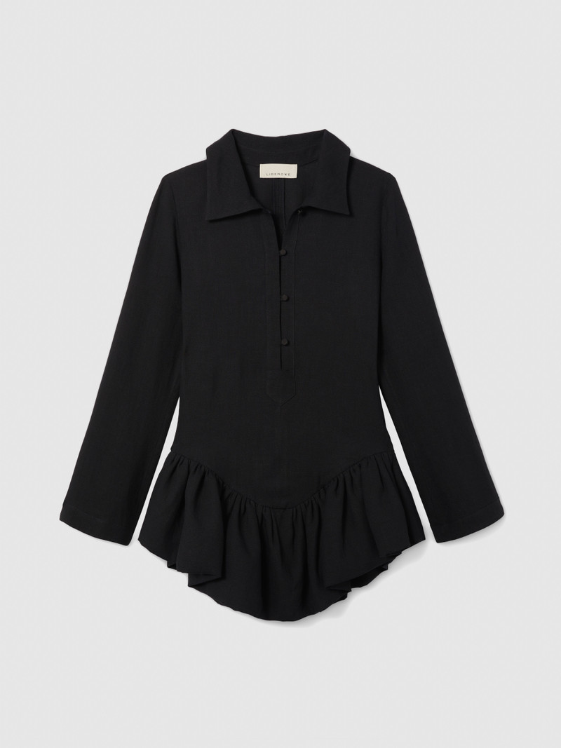 PEPLUM POLO DRESS BLACK 1