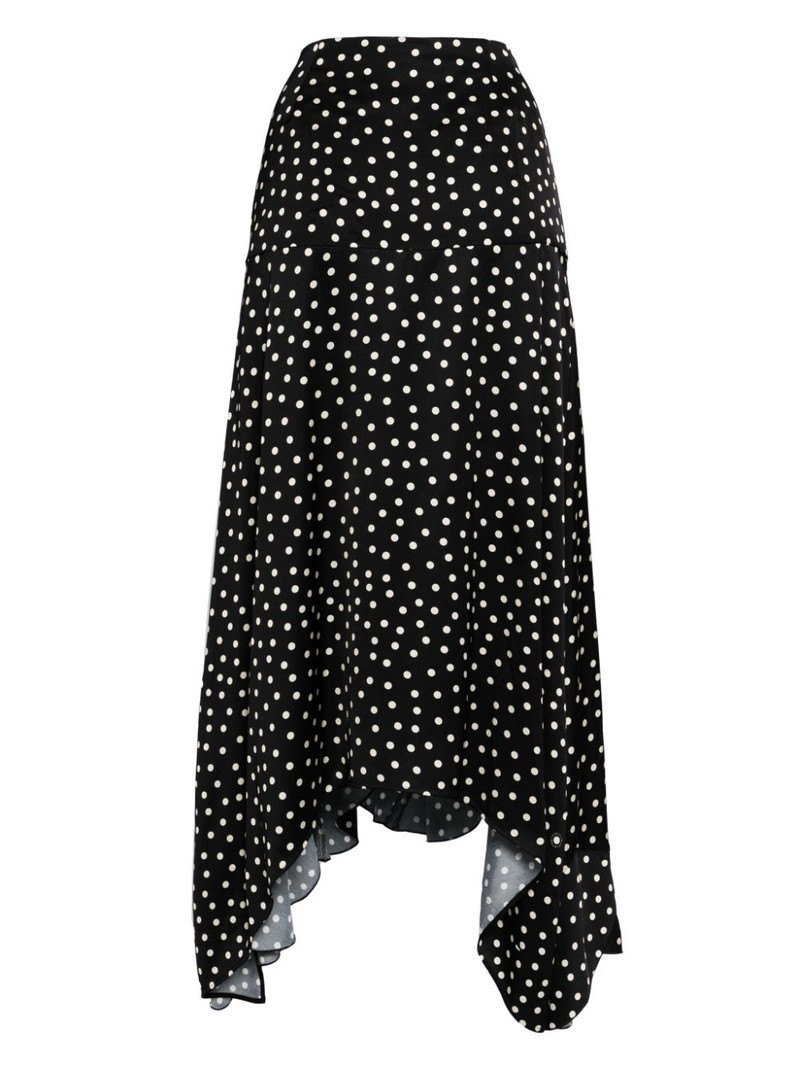 Stella McCartney asymmetric polka-dot maxi skirt outlook