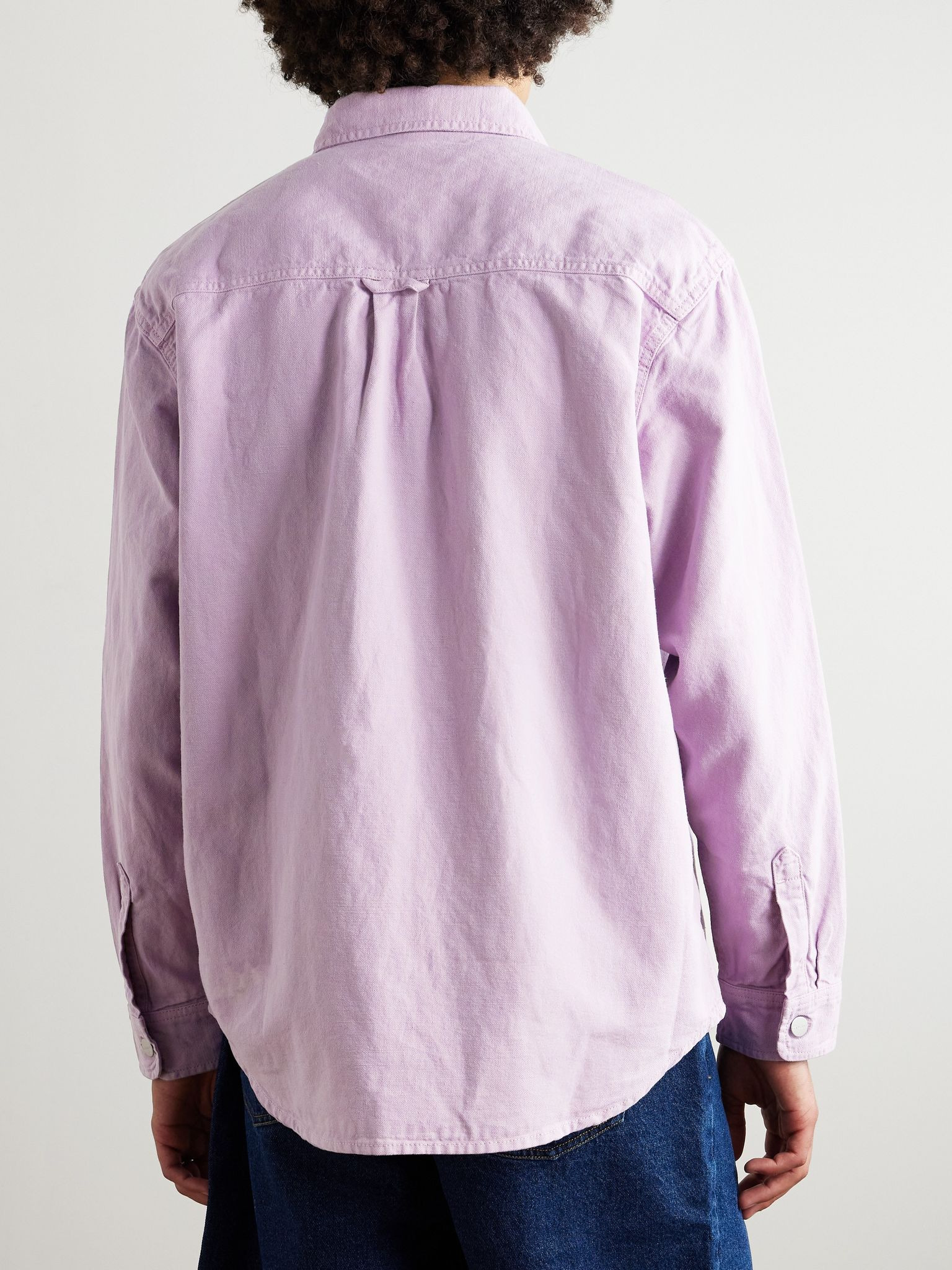 Walter Cotton and Linen-Blend Canvas Shirt Jacket Pink - 4