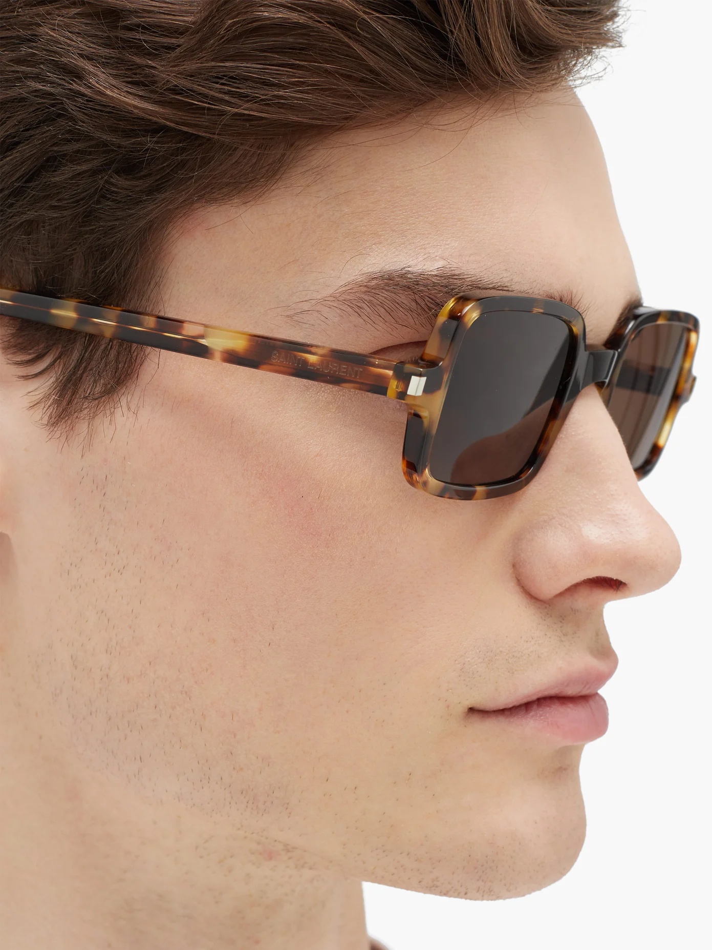 Logo-engraved square acetate sunglasses - 3