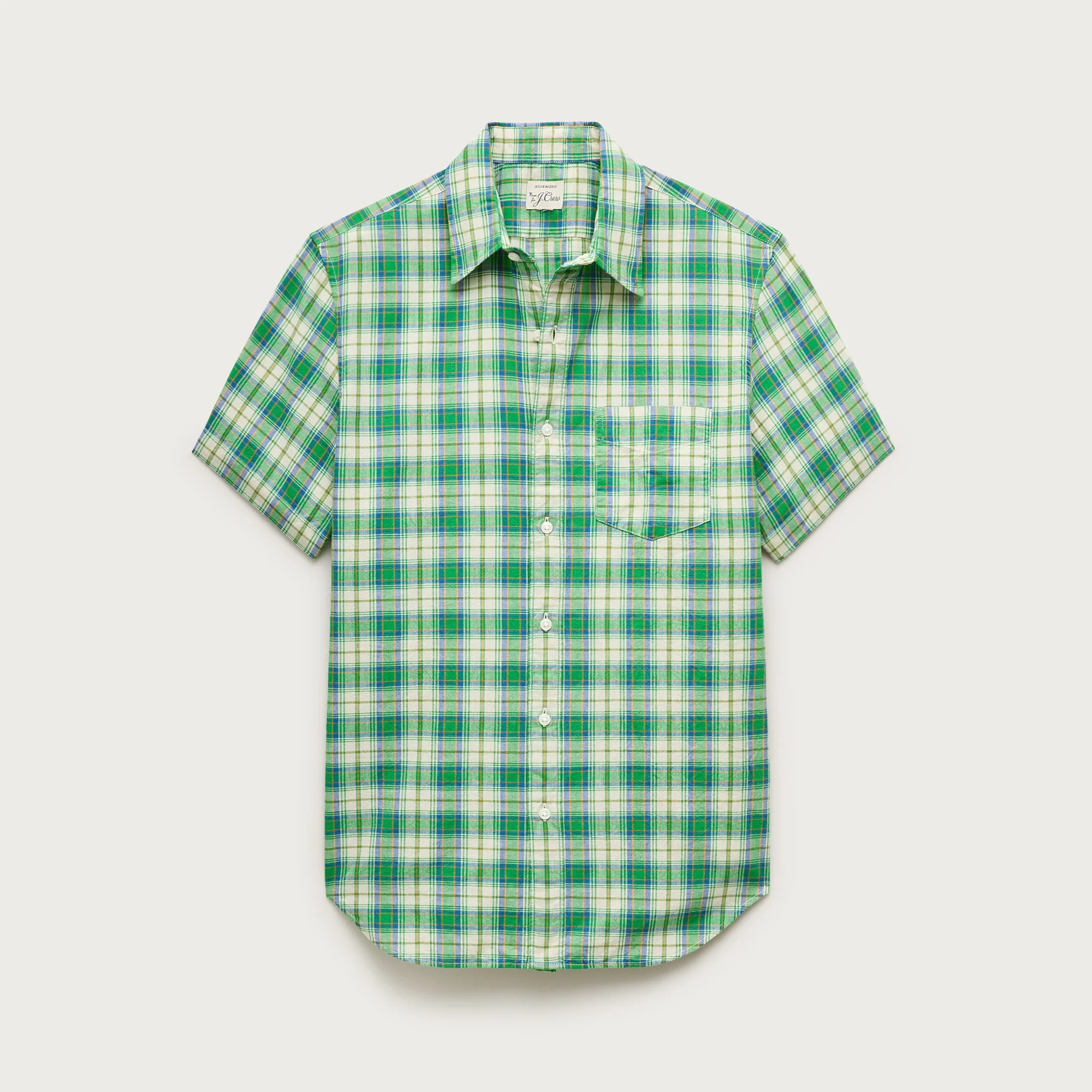 Short-sleeve shirt in Indian madras plaid - 1