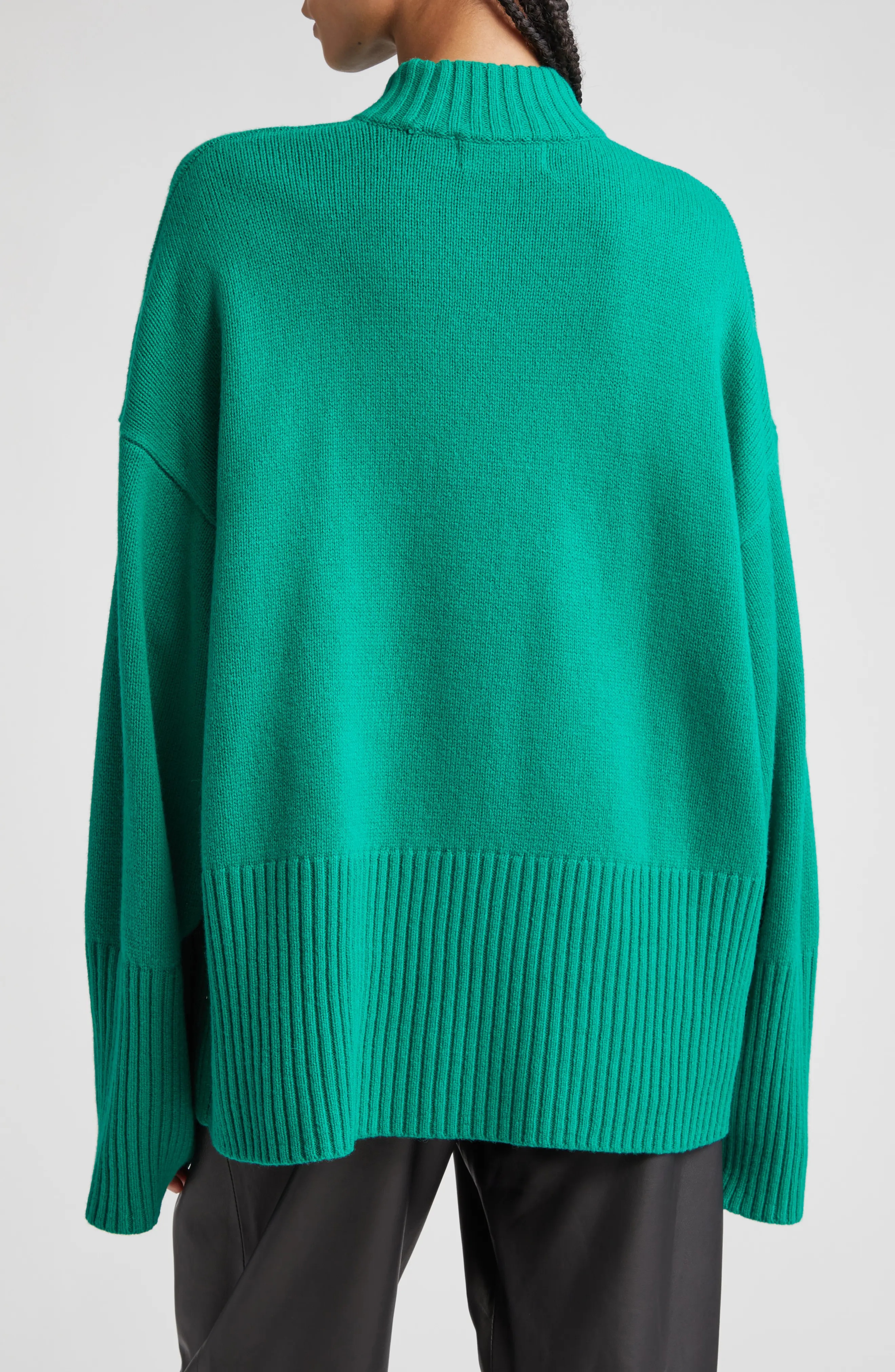 Wool Crewneck Sweater in Intense Sage/Solid - 3