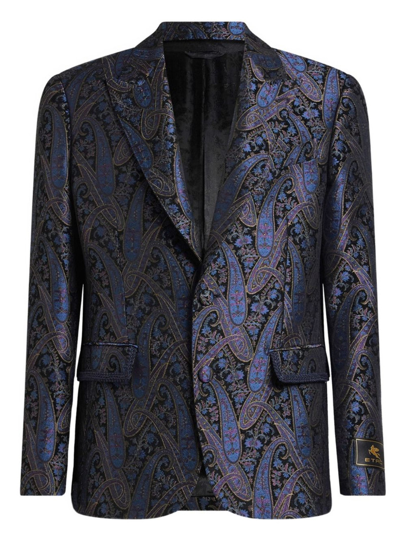 jacquard paisley-motif single-breasted jacket 1