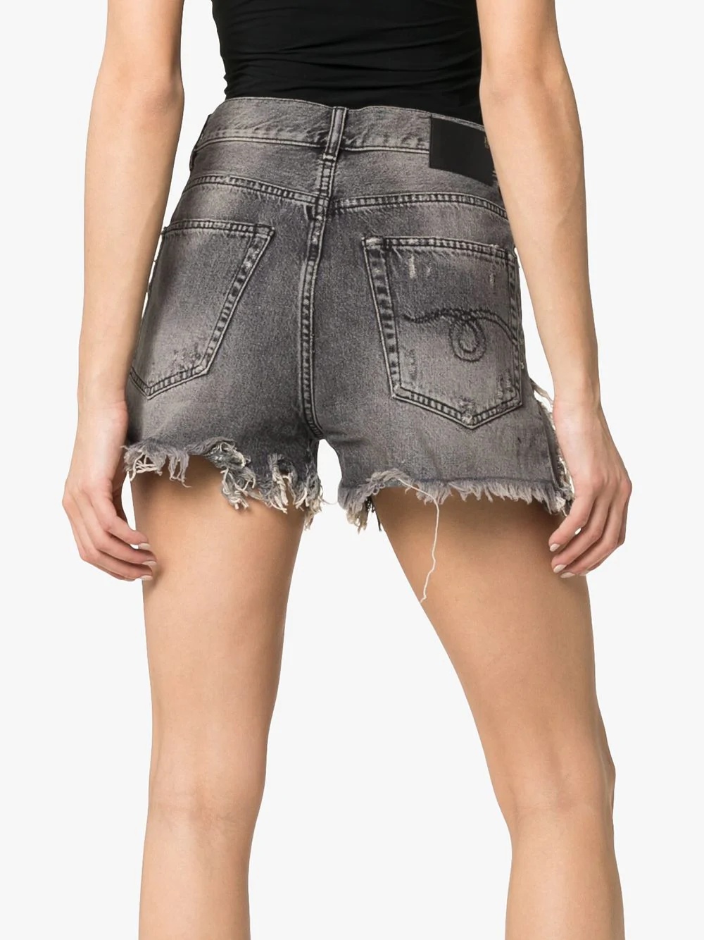 Shredded Slouch Denim Shorts - 4