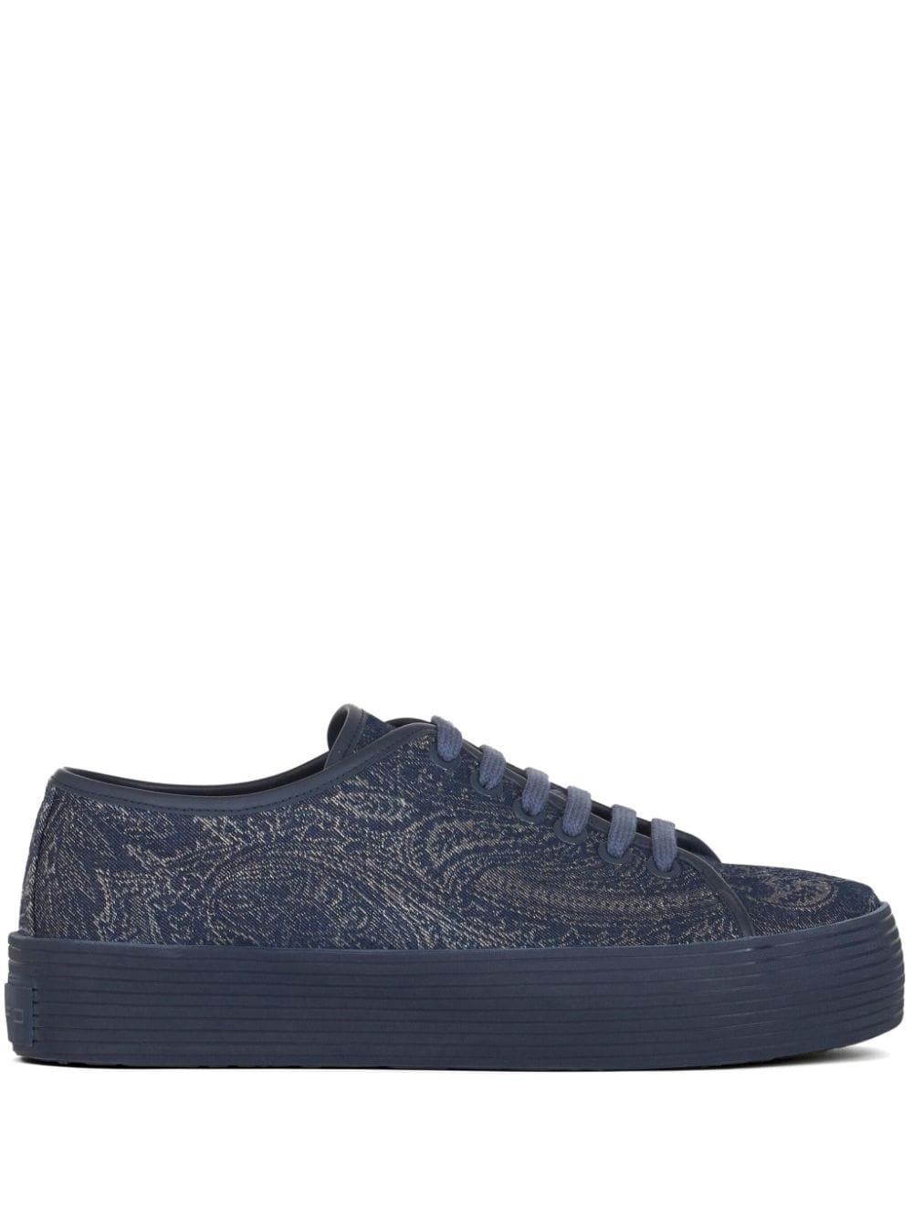 paisley-print denim sneakers - 1